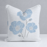 Blue Dresses White Floral Throw Pillow - Lemon Park