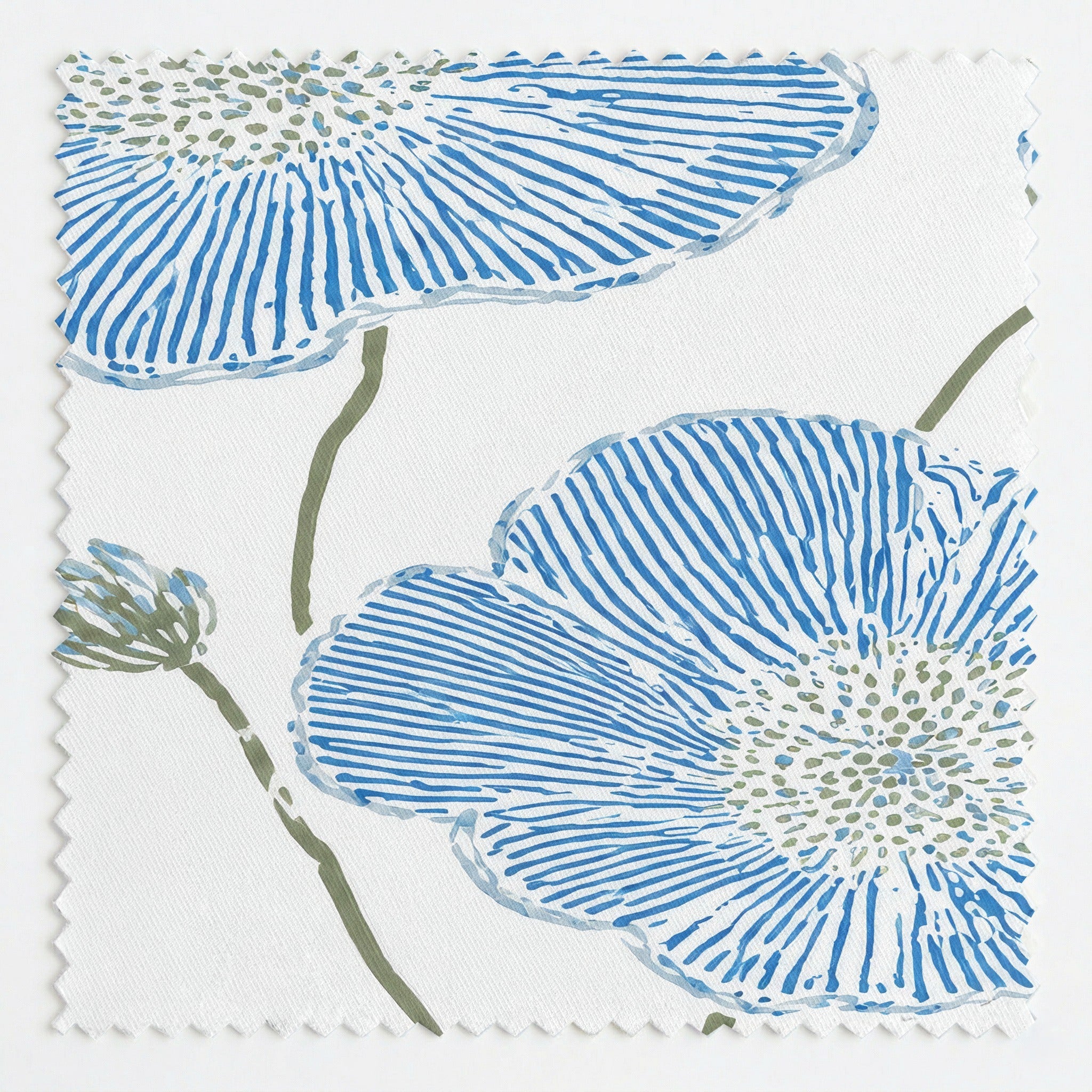 Blue Dresses White Flower Study - Fabric - Lemon Park