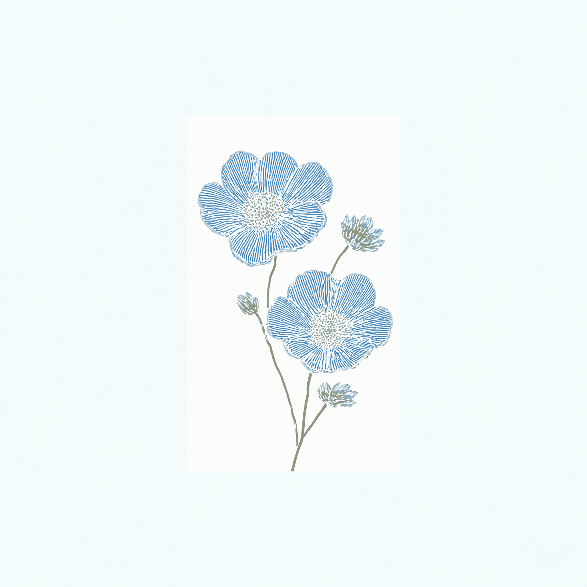 Blue Dresses White Flower Study - Tapestry - Lemon Park