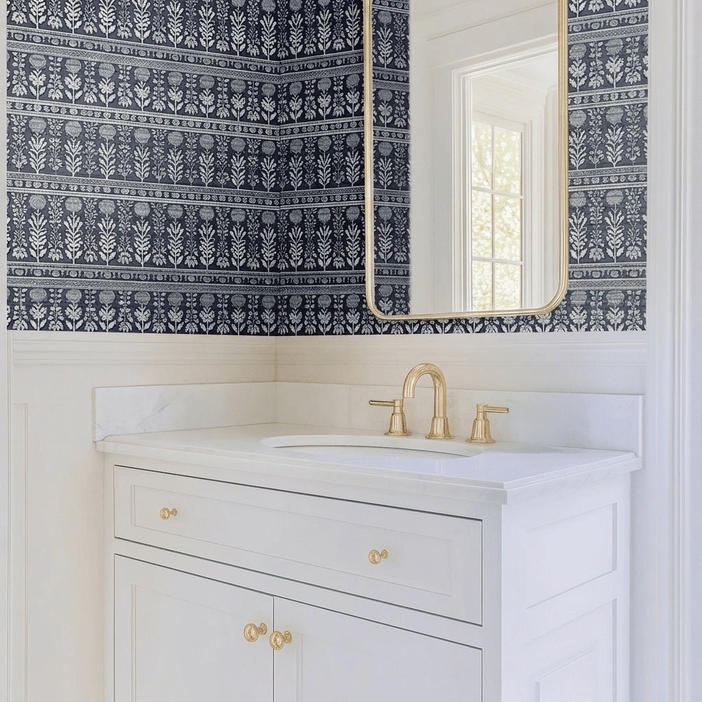 Blue Drift Faux Grasscloth Wallpaper - Lemon Park