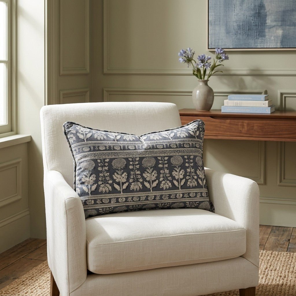 Blue Drift Throw Pillow - Lemon Park