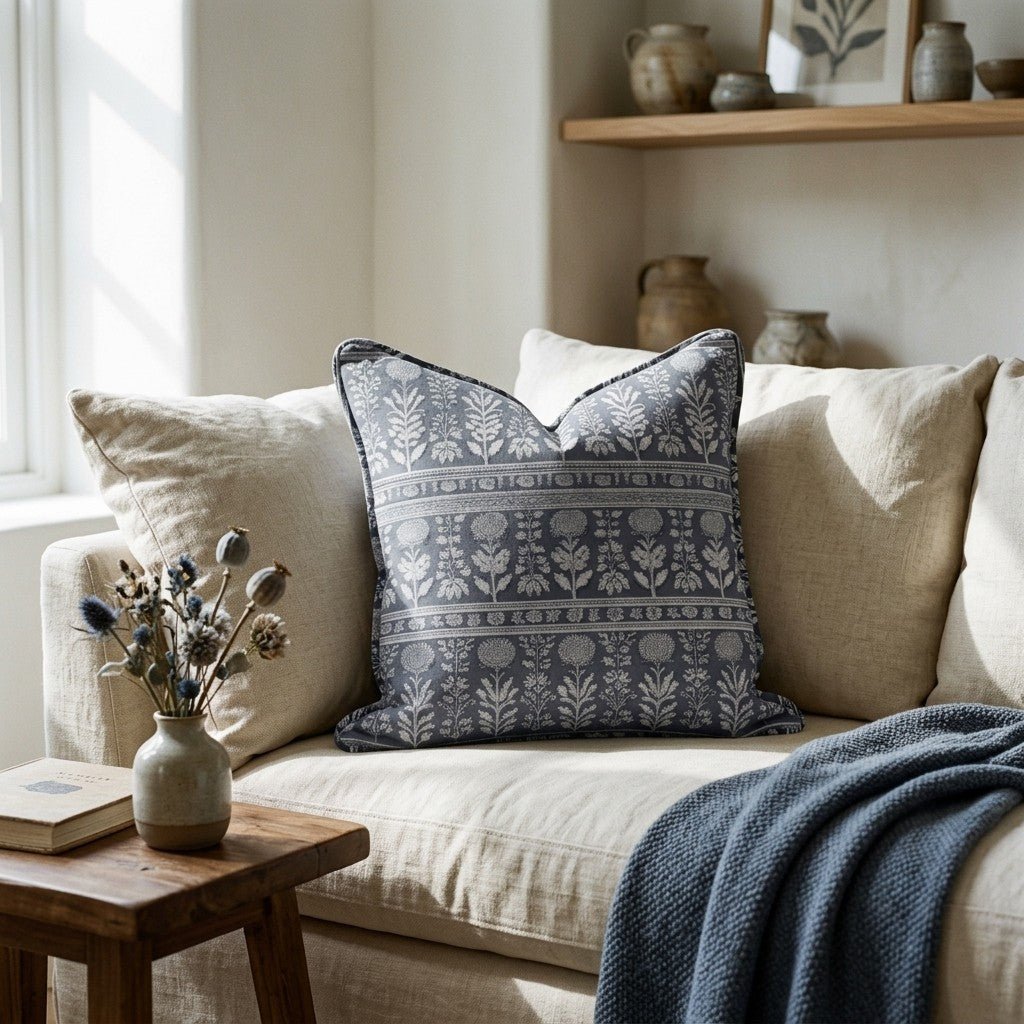 Blue Drift Throw Pillow - Lemon Park