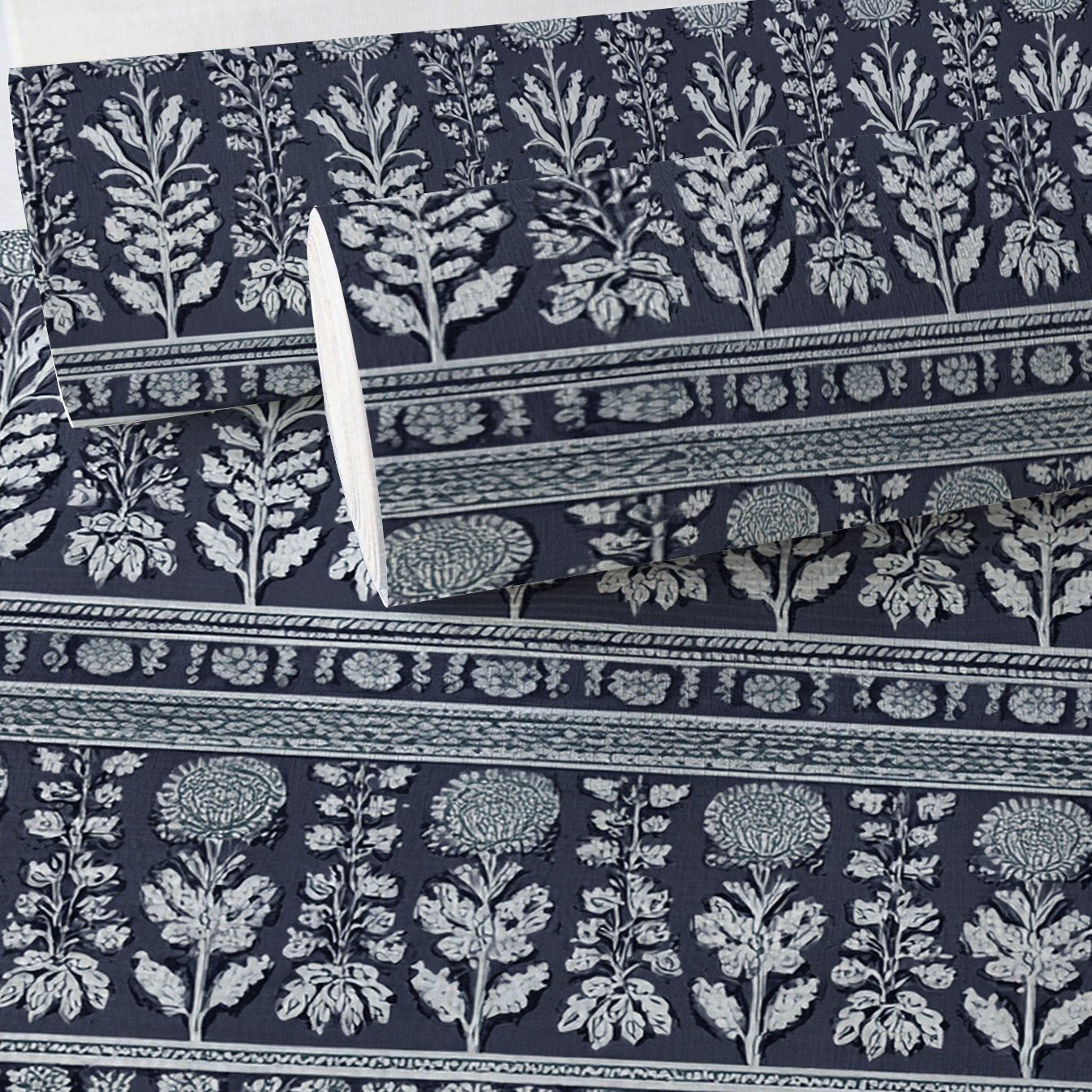 Blue Drift Faux Grasscloth Wallpaper