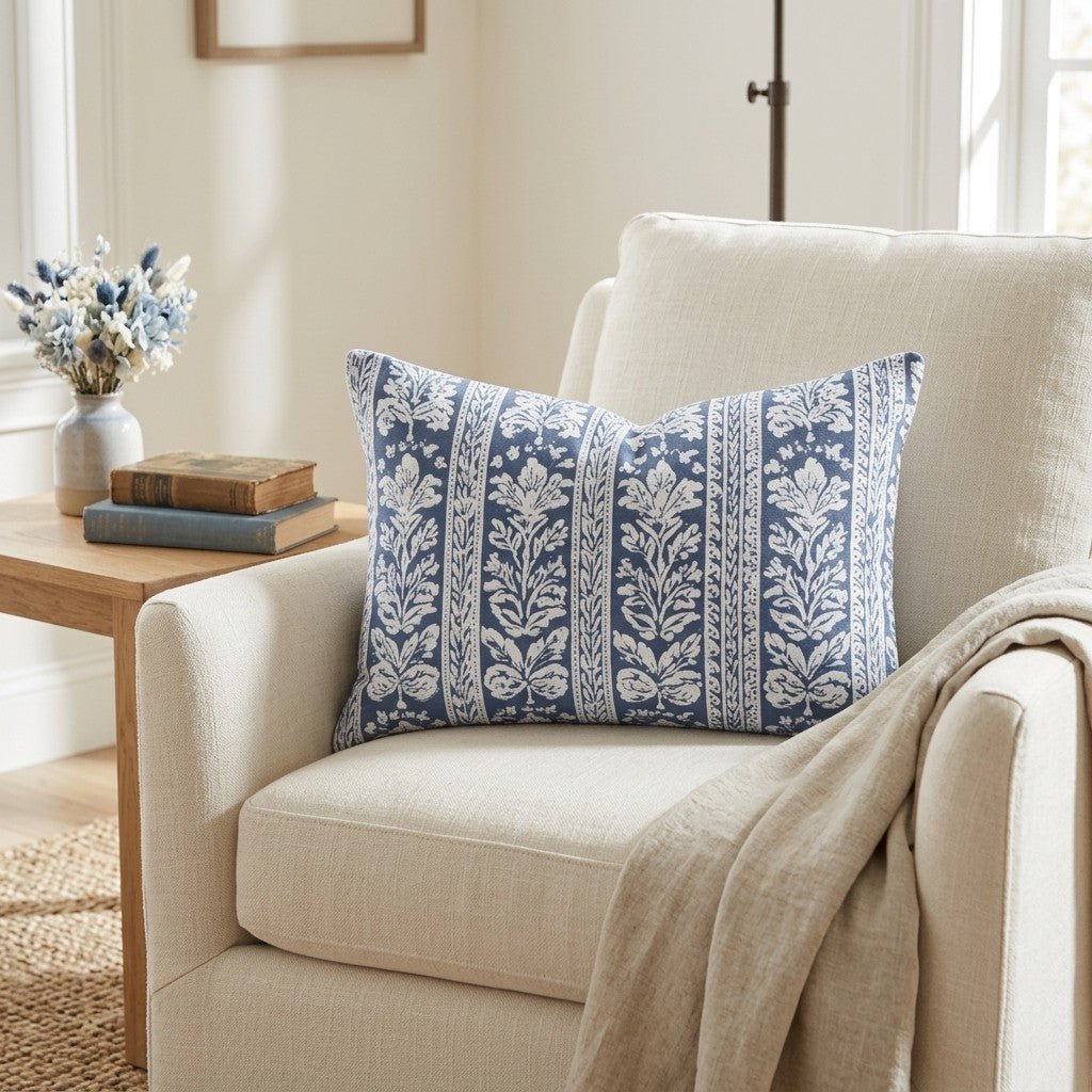 Blue Parlour Navy Throw Pillow - Lemon Park