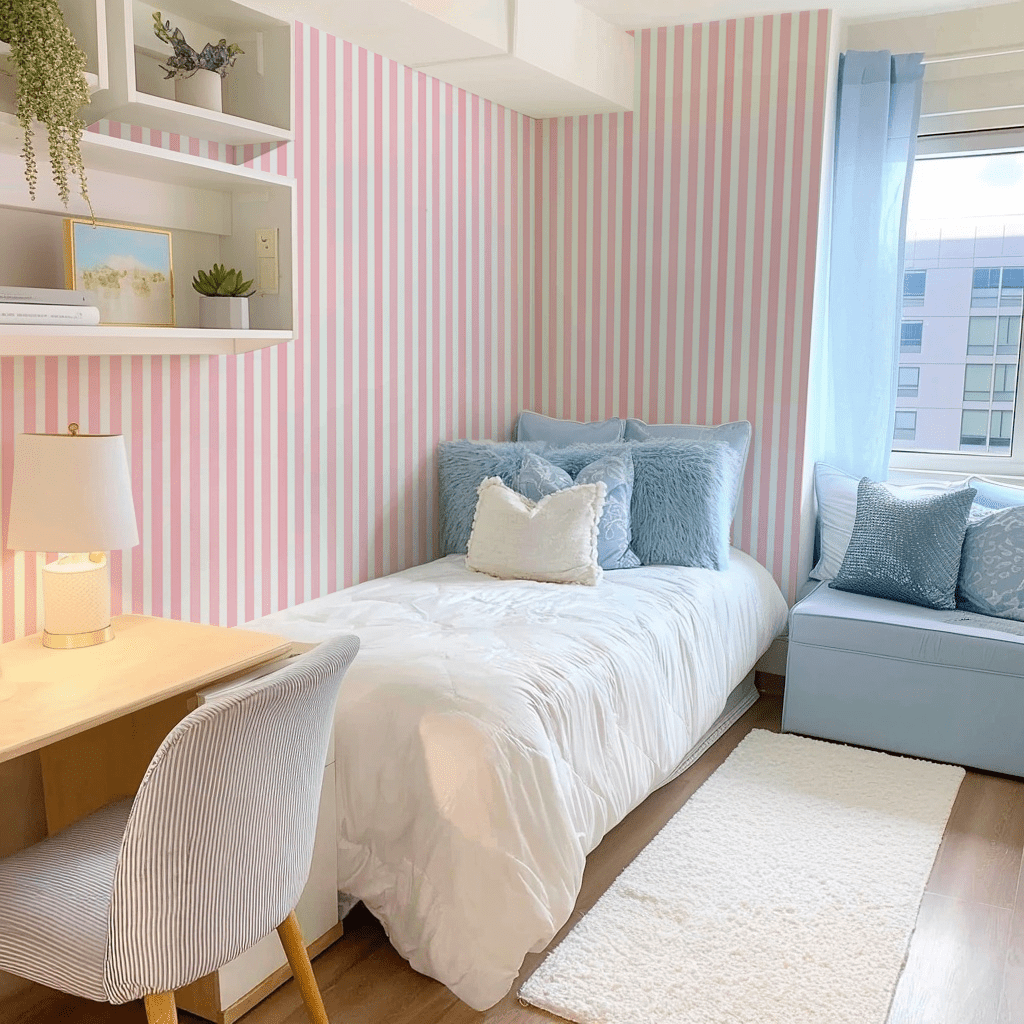 Blue & Pink Spencer Wallpaper - Lemon Park