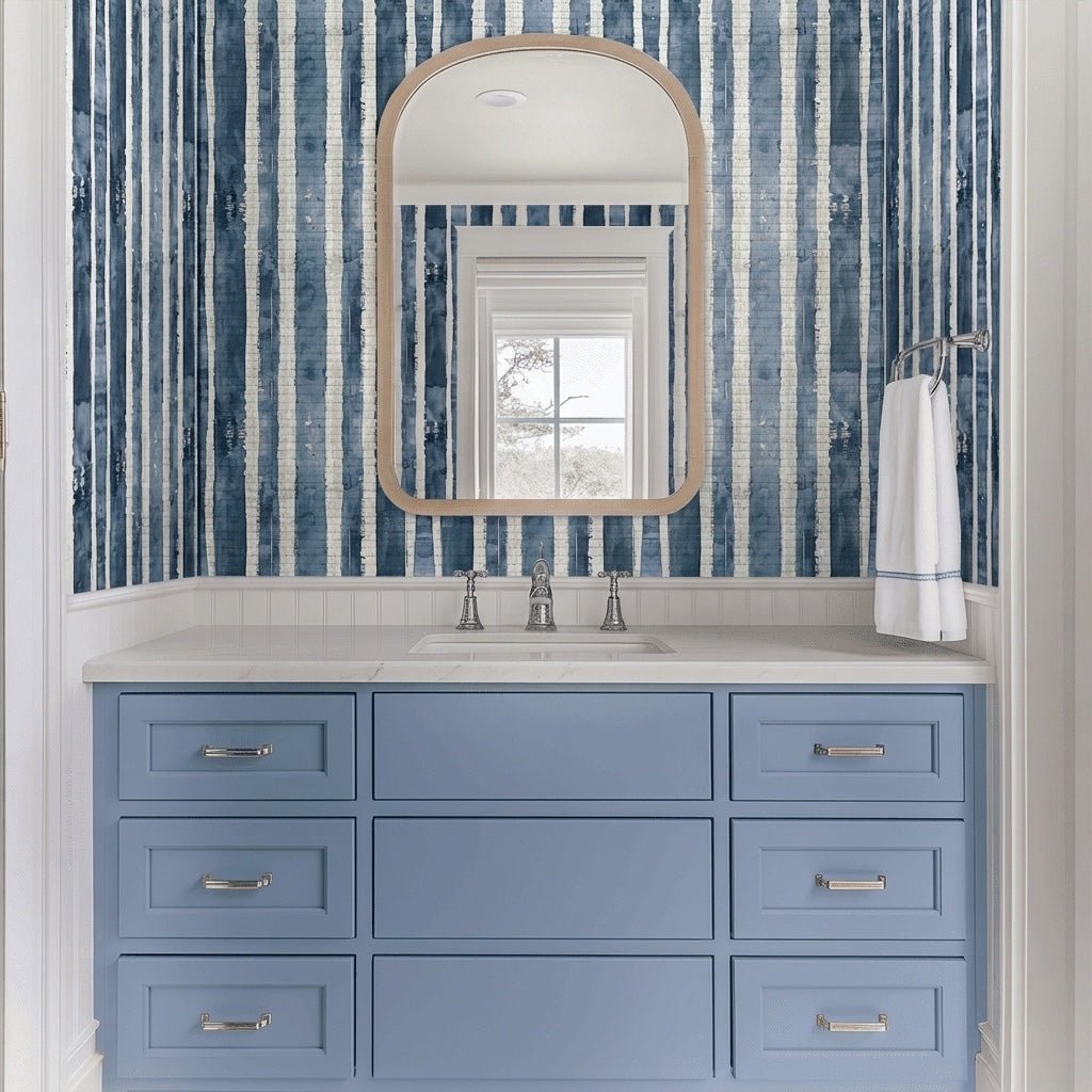 Blue Rhapsody Faux Grasscloth Wallpaper - Lemon Park