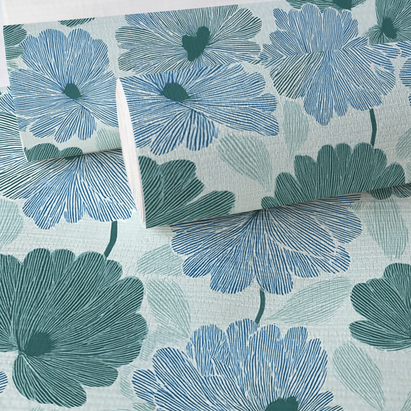 Blue My Robyn Faux Grasscloth Wallpaper