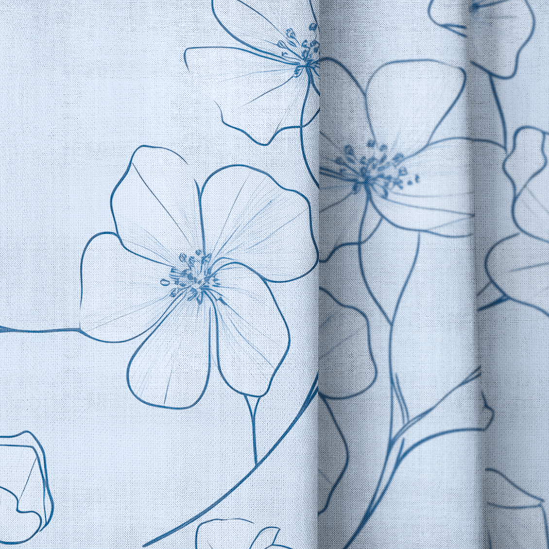 Blue Sketch - Drapery - Lemon Park