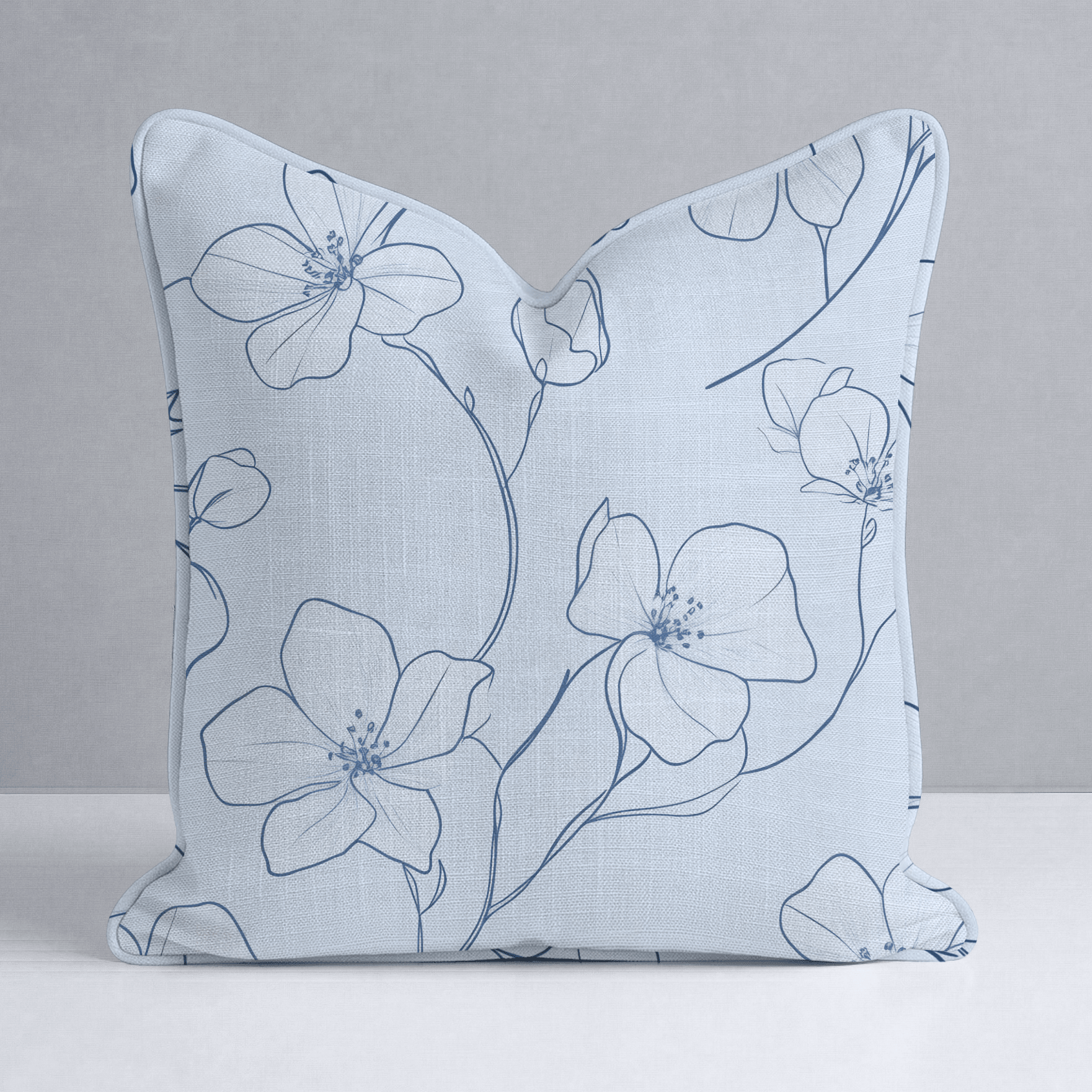 Blue Sketch Throw Pillow - Lemon Park