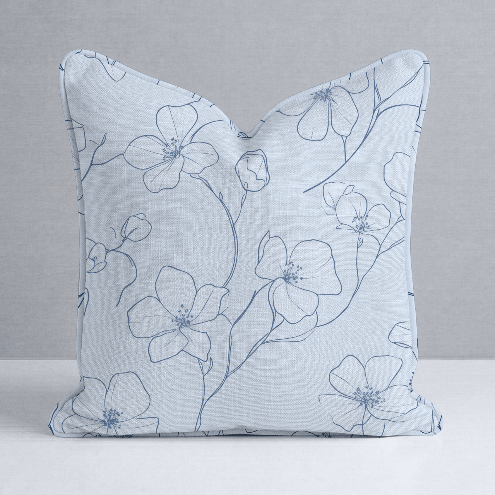 Blue Sketch Throw Pillow - Lemon Park