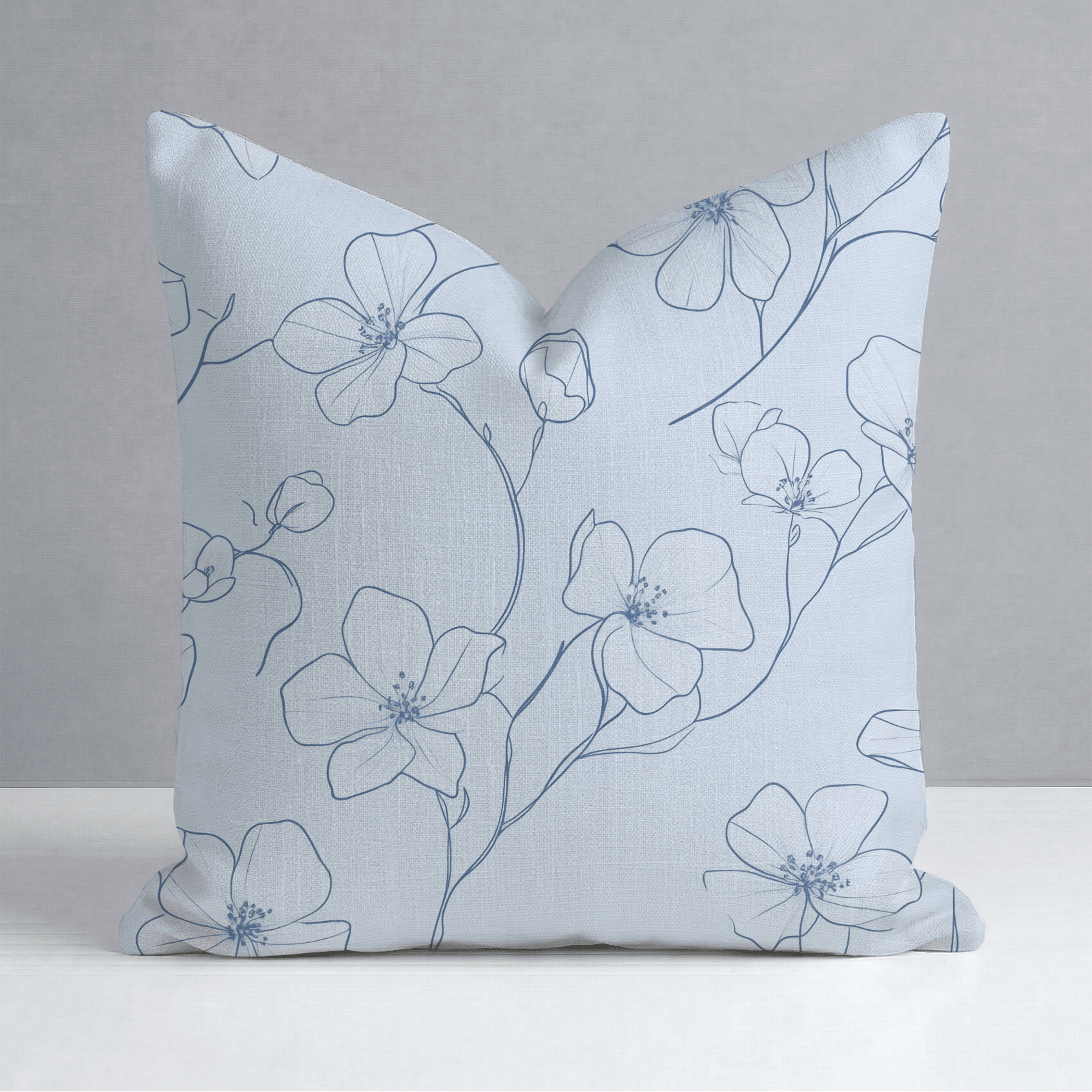 Blue Sketch Throw Pillow - Lemon Park