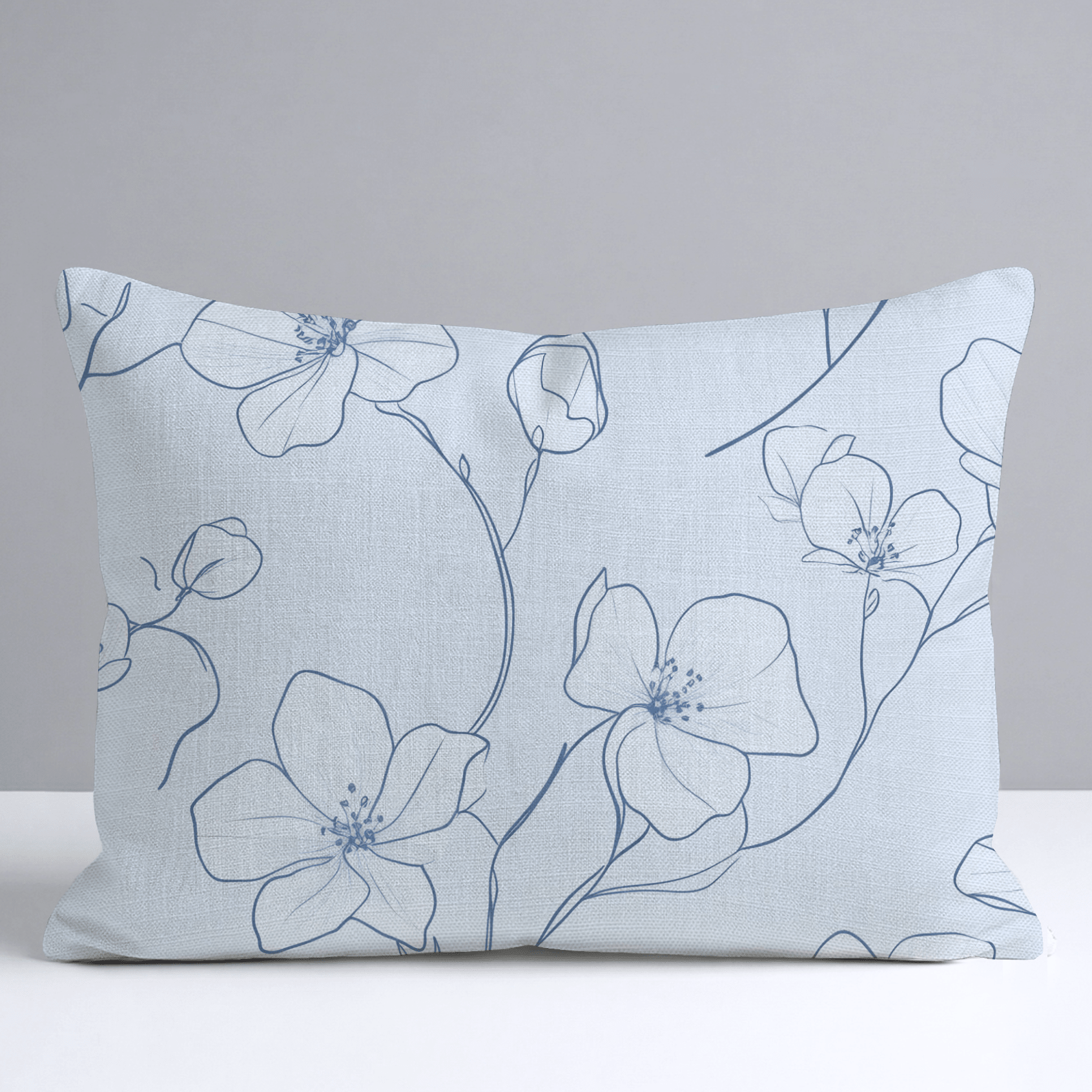 Blue Sketch Throw Pillow - Lemon Park