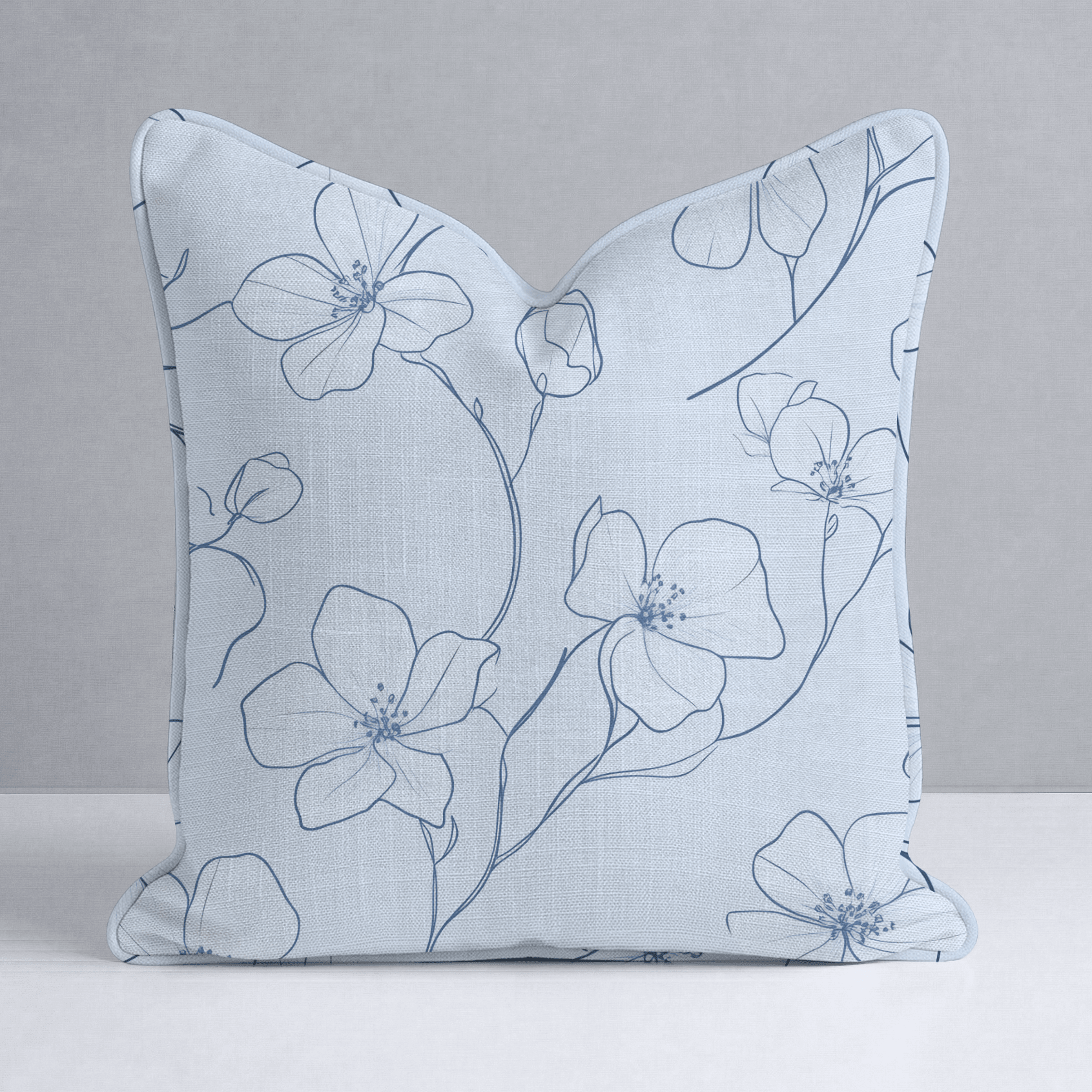 Blue Sketch Throw Pillow - Lemon Park