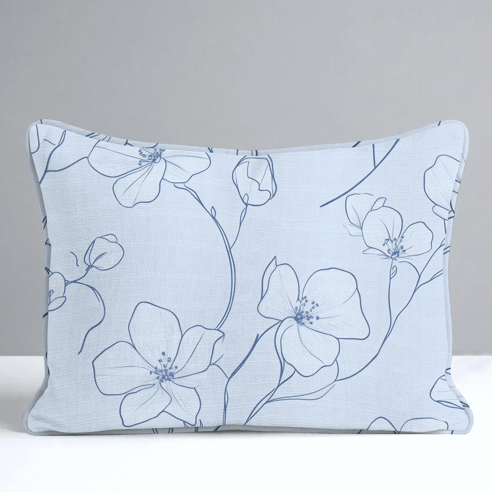 Blue Sketch Throw Pillow - Lemon Park