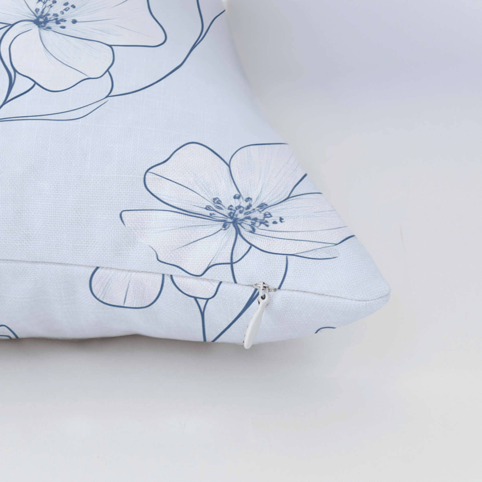 Blue Sketch Throw Pillow - Lemon Park