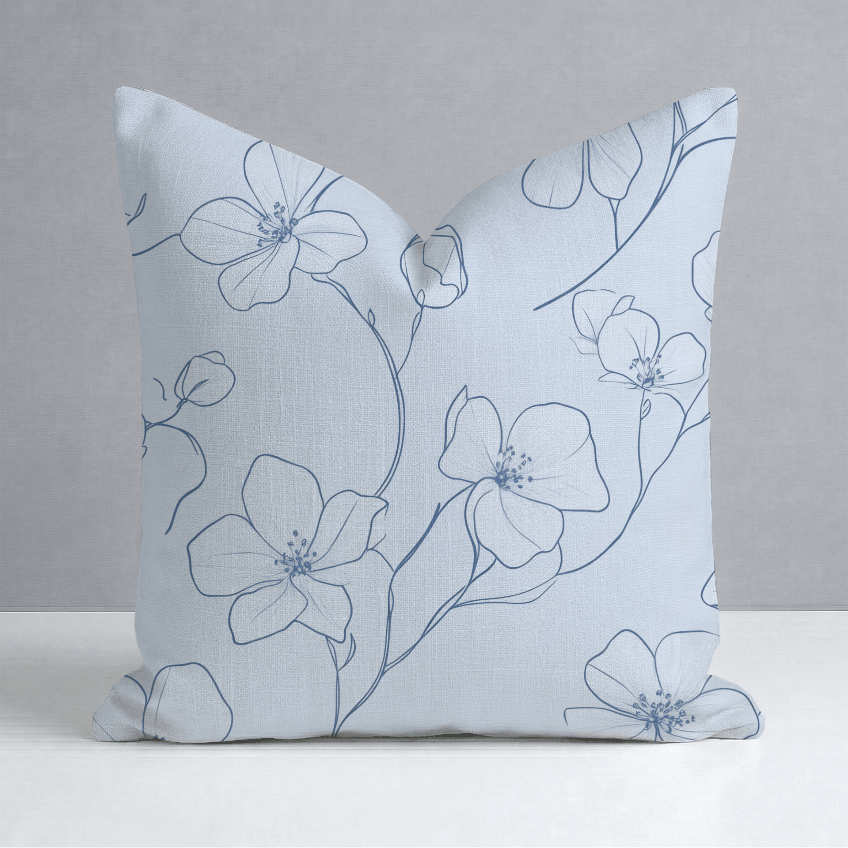 Blue Sketch Throw Pillow - Lemon Park