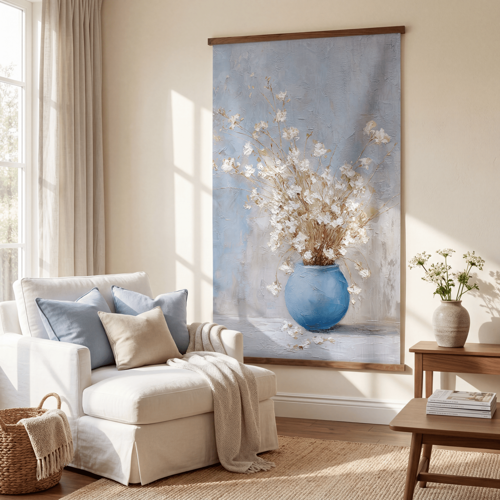 Blue Vase Still Life - Tapestry - Lemon Park