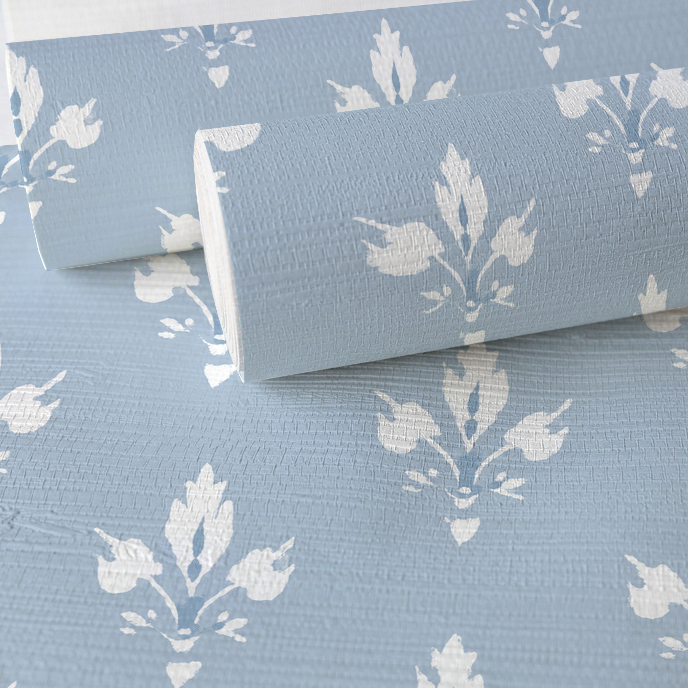Bluebell Crest Faux Grasscloth Wallpaper