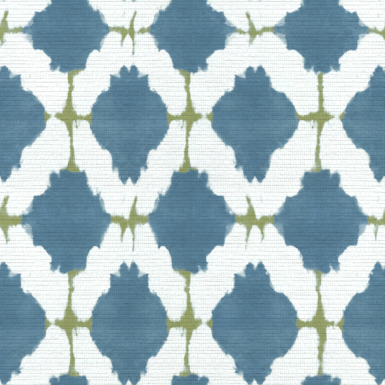 Bluebell Trellis Faux Grasscloth Wallpaper - Lemon Park