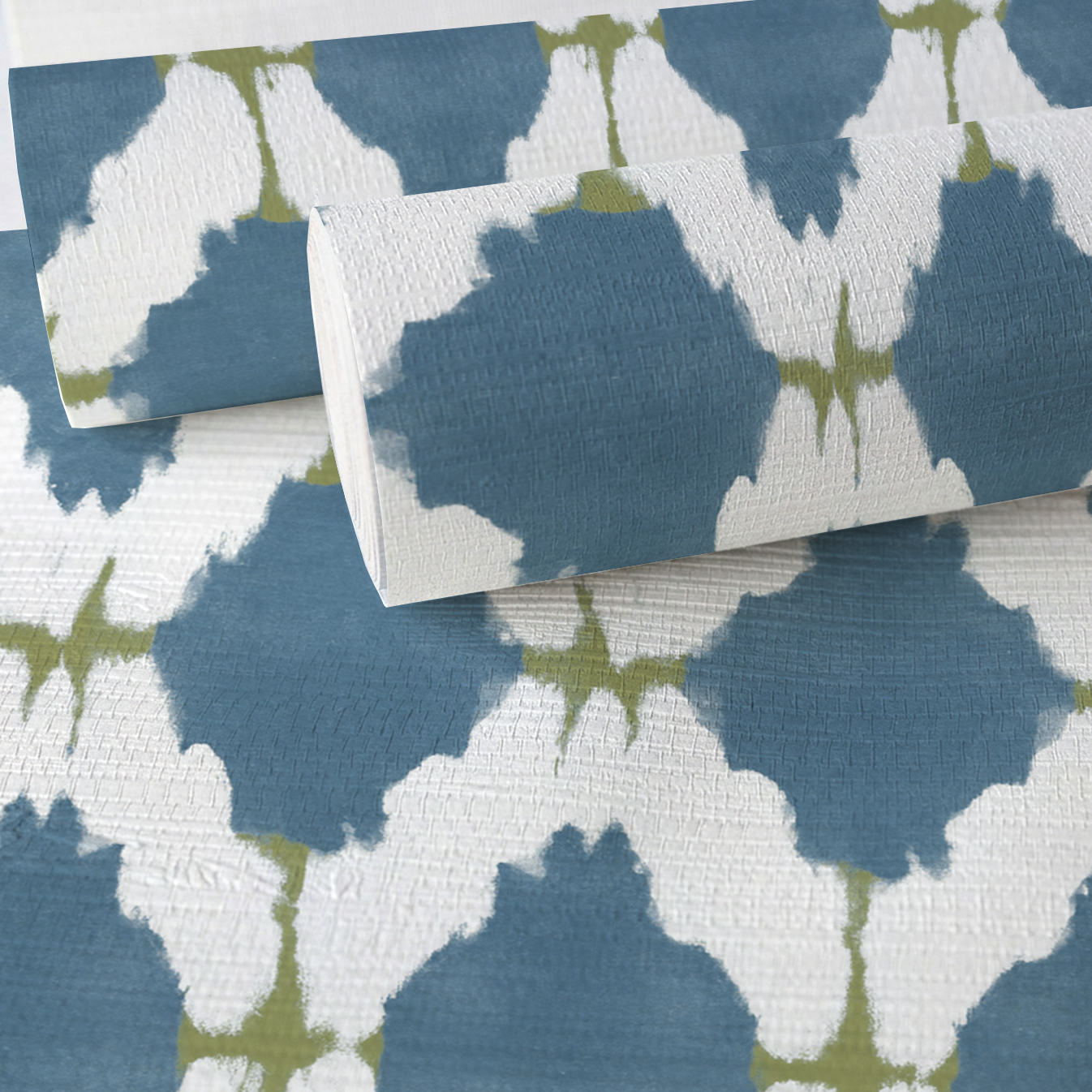 Bluebell Trellis Faux Grasscloth Wallpaper
