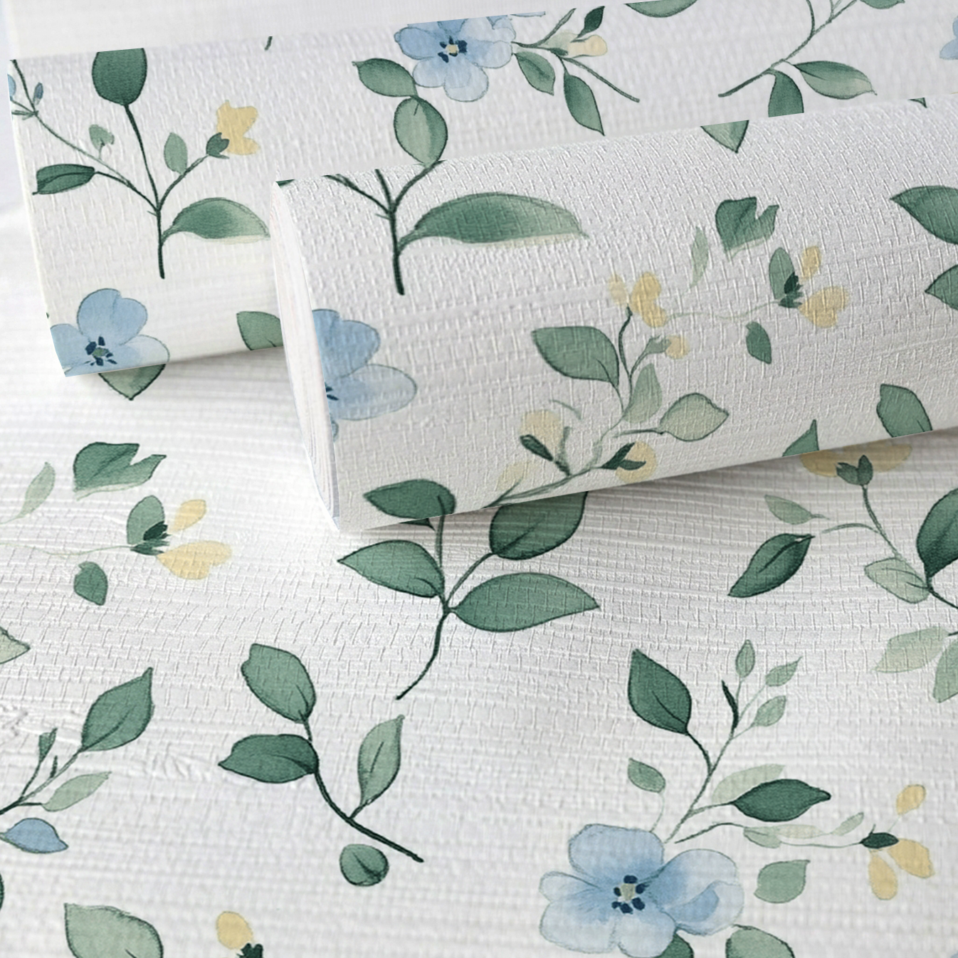 Bluebell Whimsy Faux Grasscloth Wallpaper