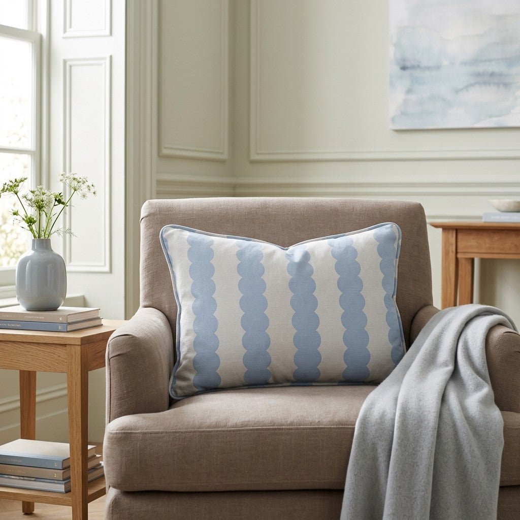 Blueberry Stripes Throw Pillow - Lemon Park