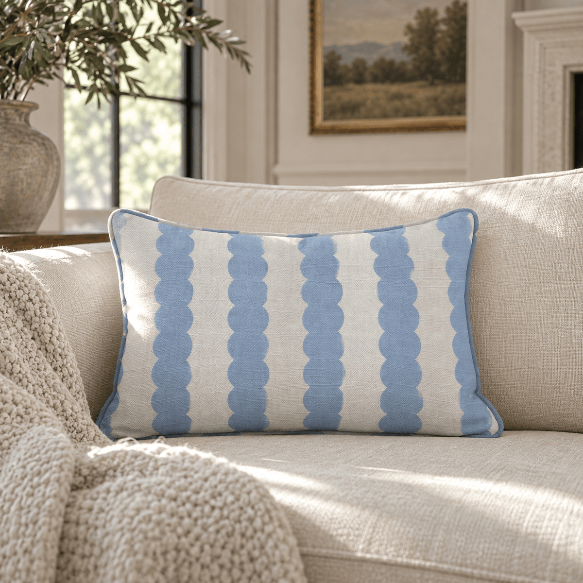Blueberry Stripes Throw Pillow - Lemon Park