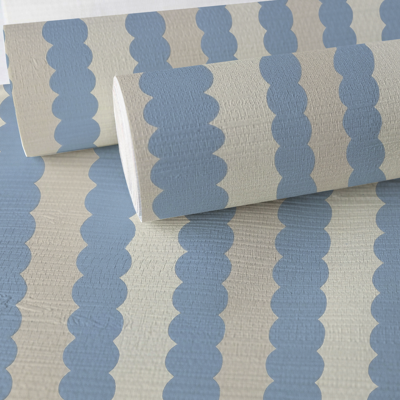 Blueberry Stripes Faux Grasscloth Wallpaper