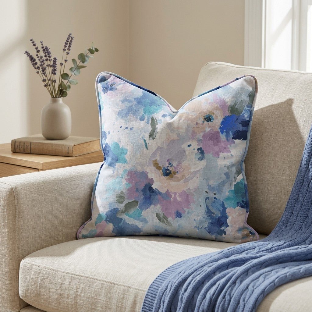 Blurred in Bloom Throw Pillow - Lemon Park