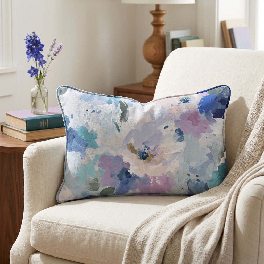 Blurred in Bloom Throw Pillow - Lemon Park