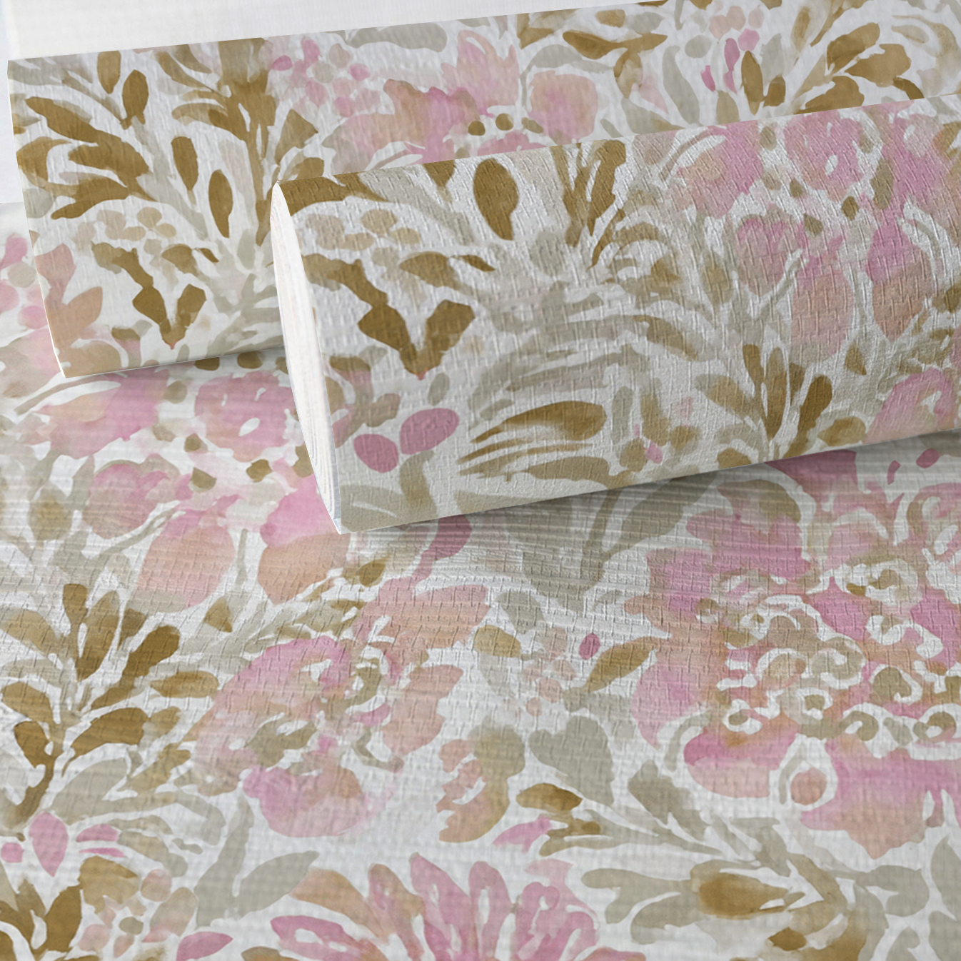 Blush Birch Faux Grasscloth Wallpaper