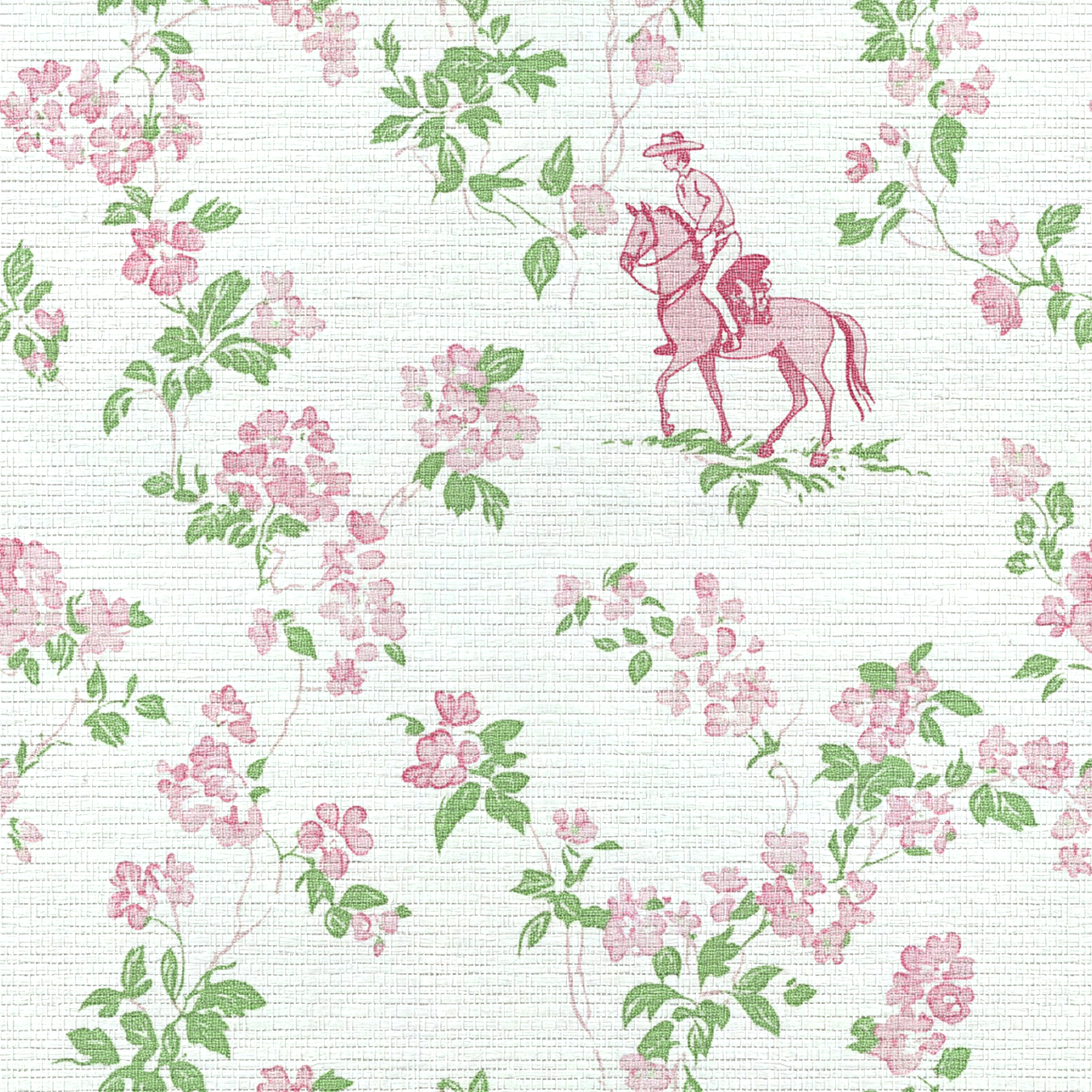 Blush Equestrian Faux Grasscloth Wallpaper