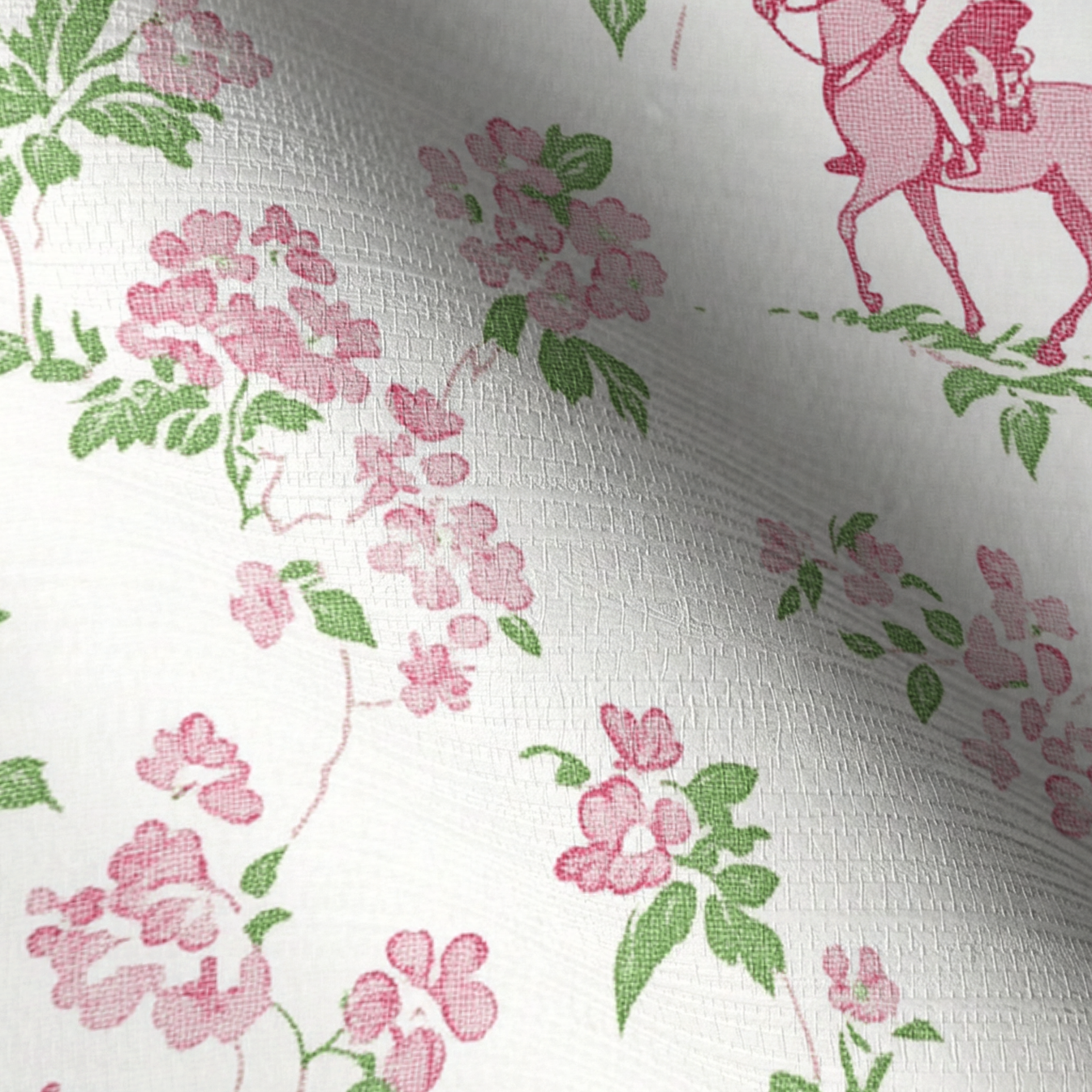 Blush Equestrian Faux Grasscloth Wallpaper