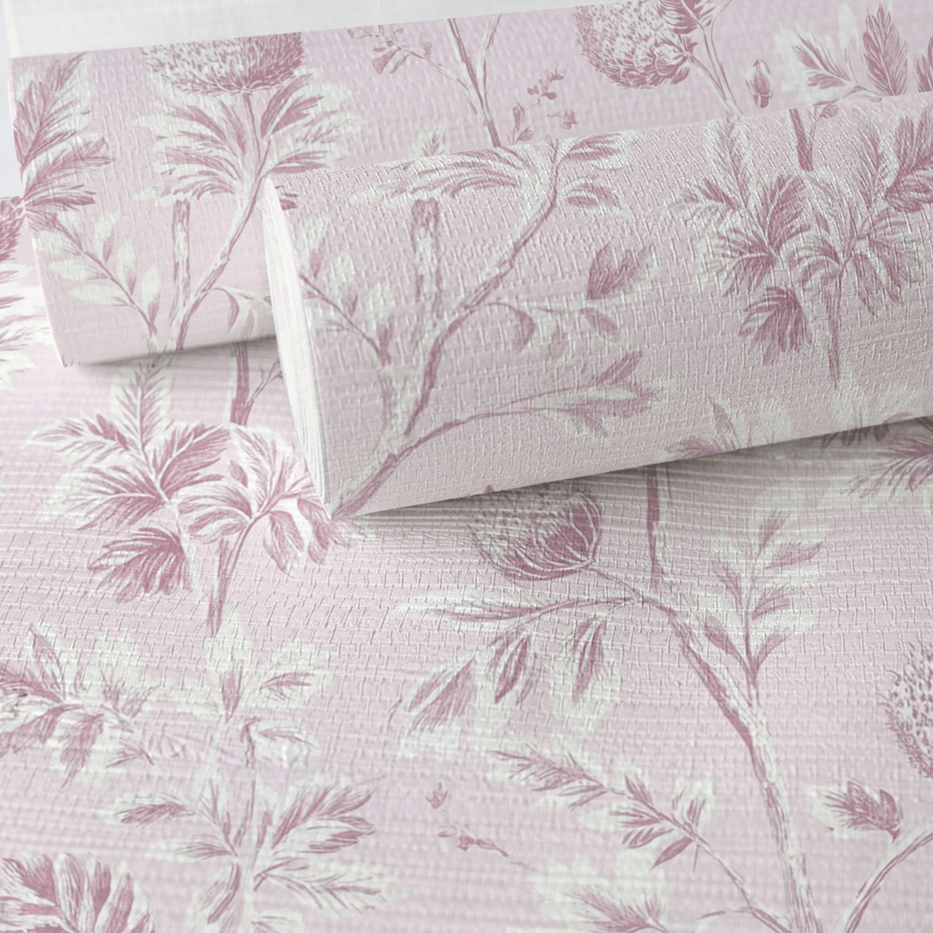 Blush on Blush Faux Grasscloth Wallpaper - Lemon Park