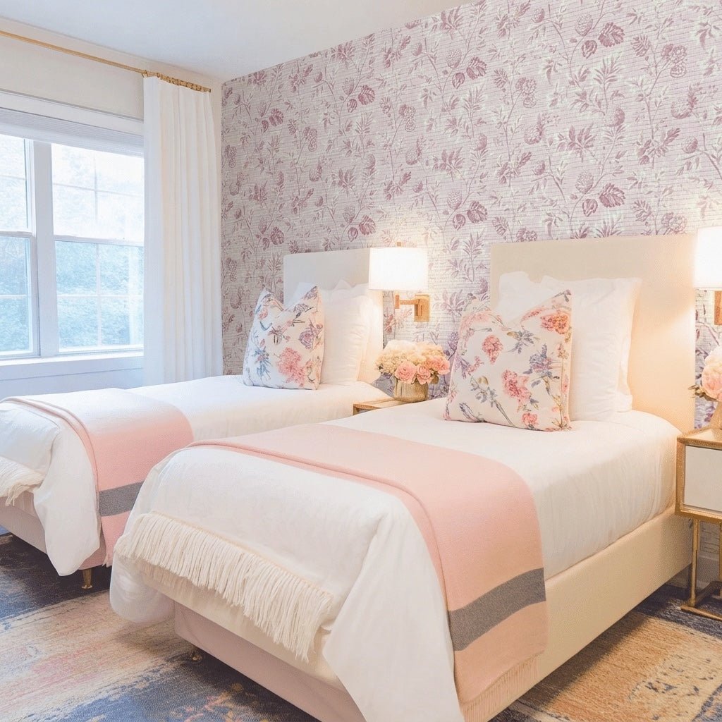 Blush on Blush Faux Grasscloth Wallpaper - Lemon Park