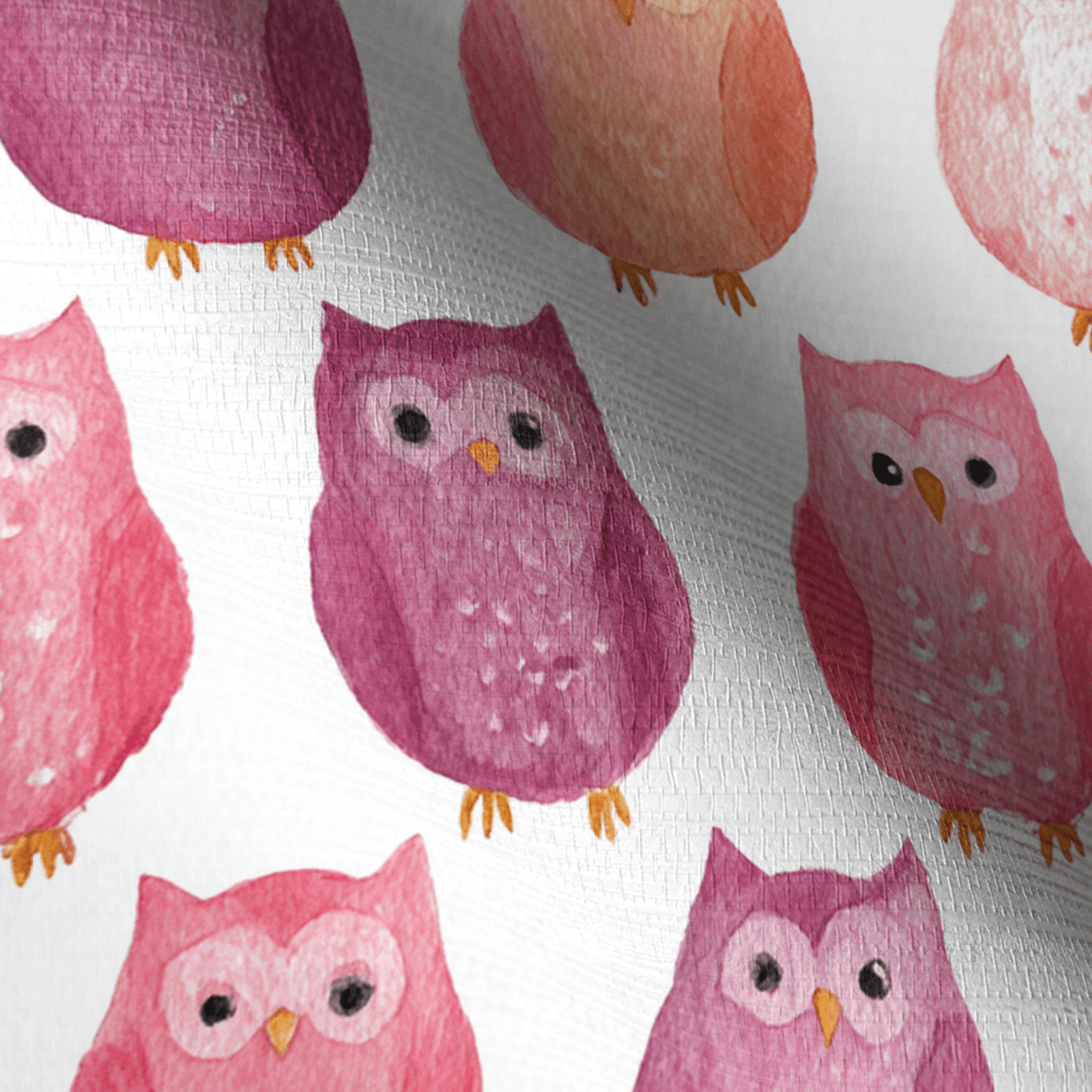 Blush Owls Faux Grasscloth Wallpaper - Lemon Park