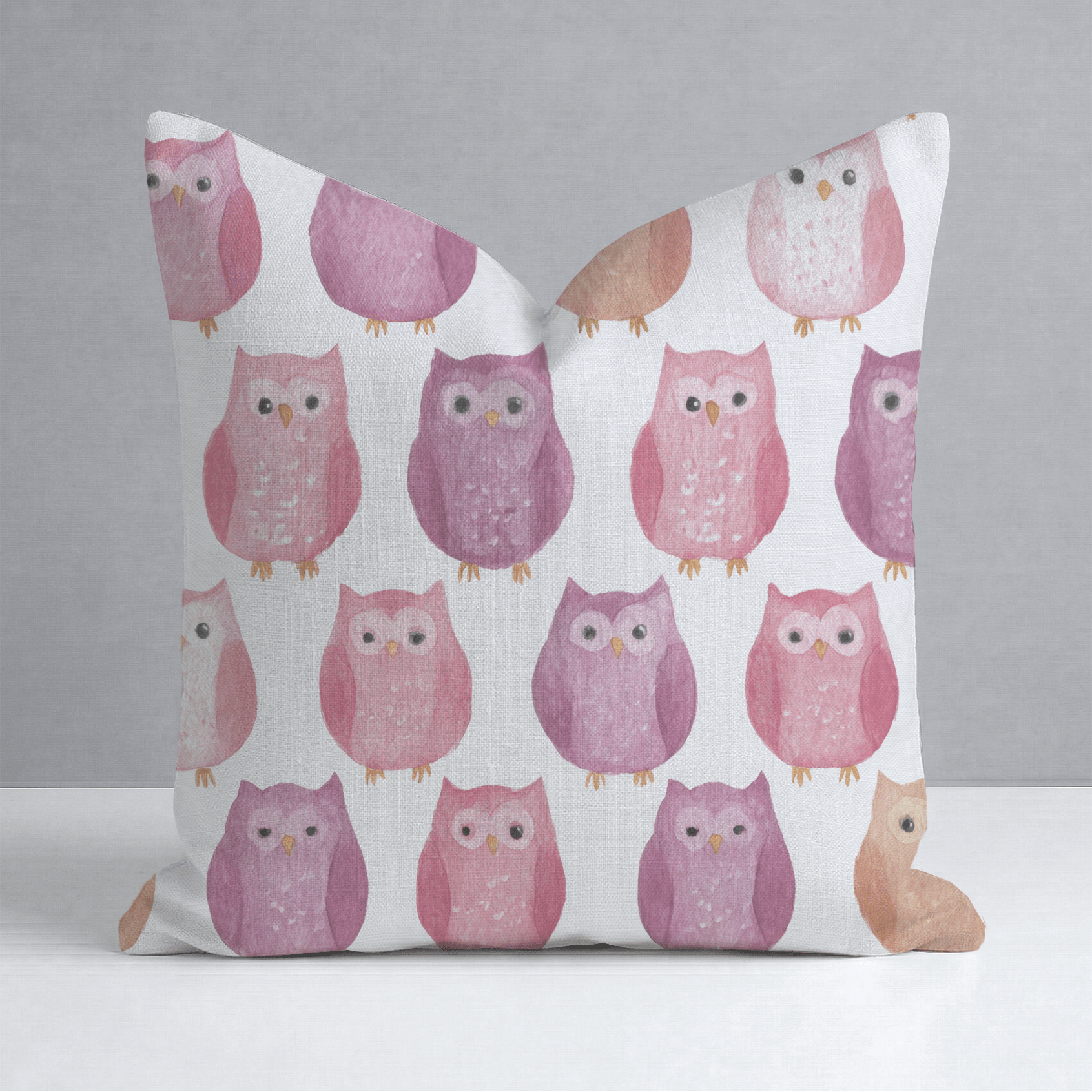 Blush Owls Throw Pillow - Lemon Park