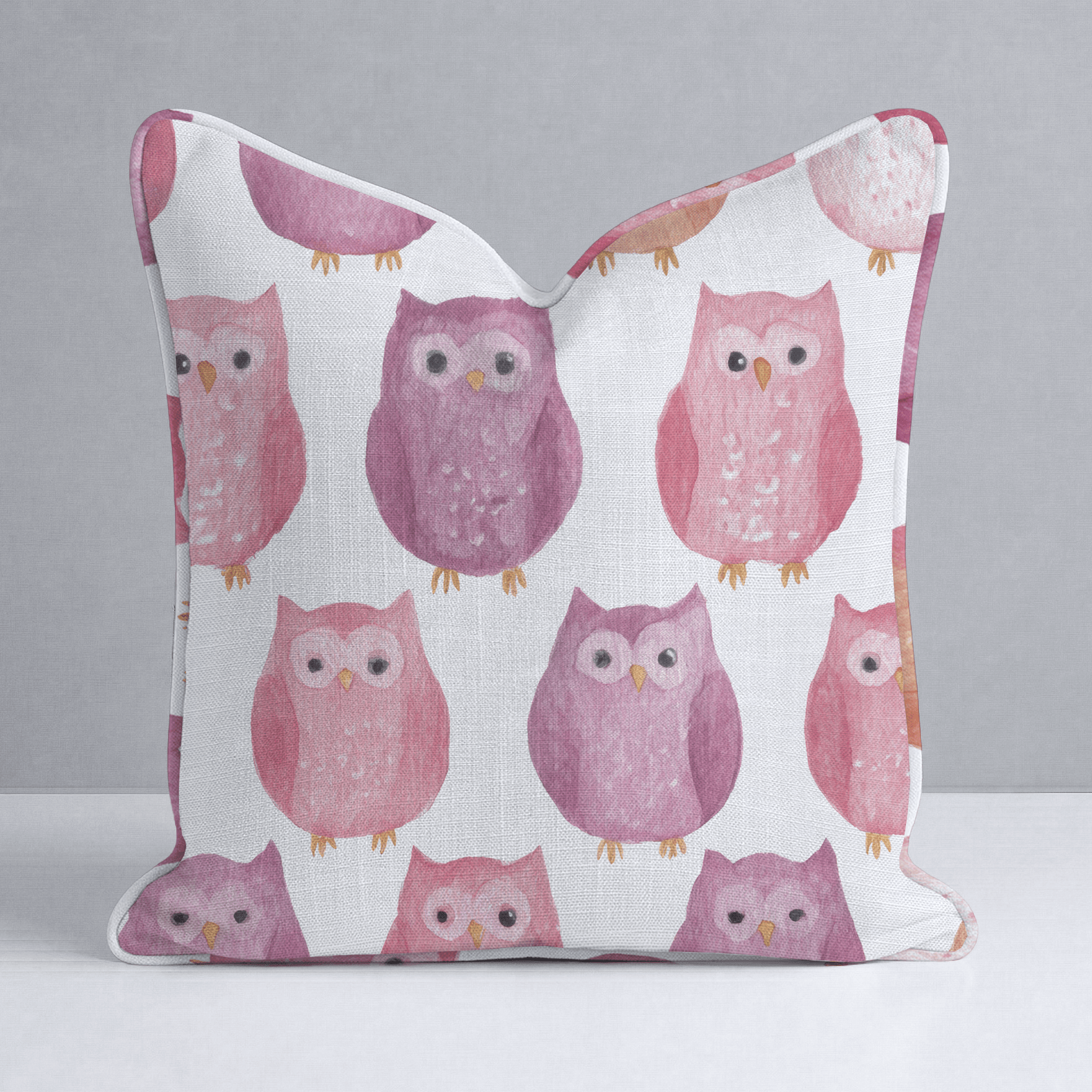 Blush Owls Throw Pillow - Lemon Park