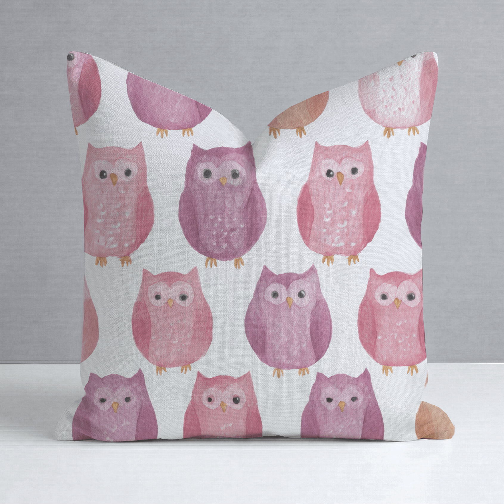 Blush Owls Throw Pillow - Lemon Park