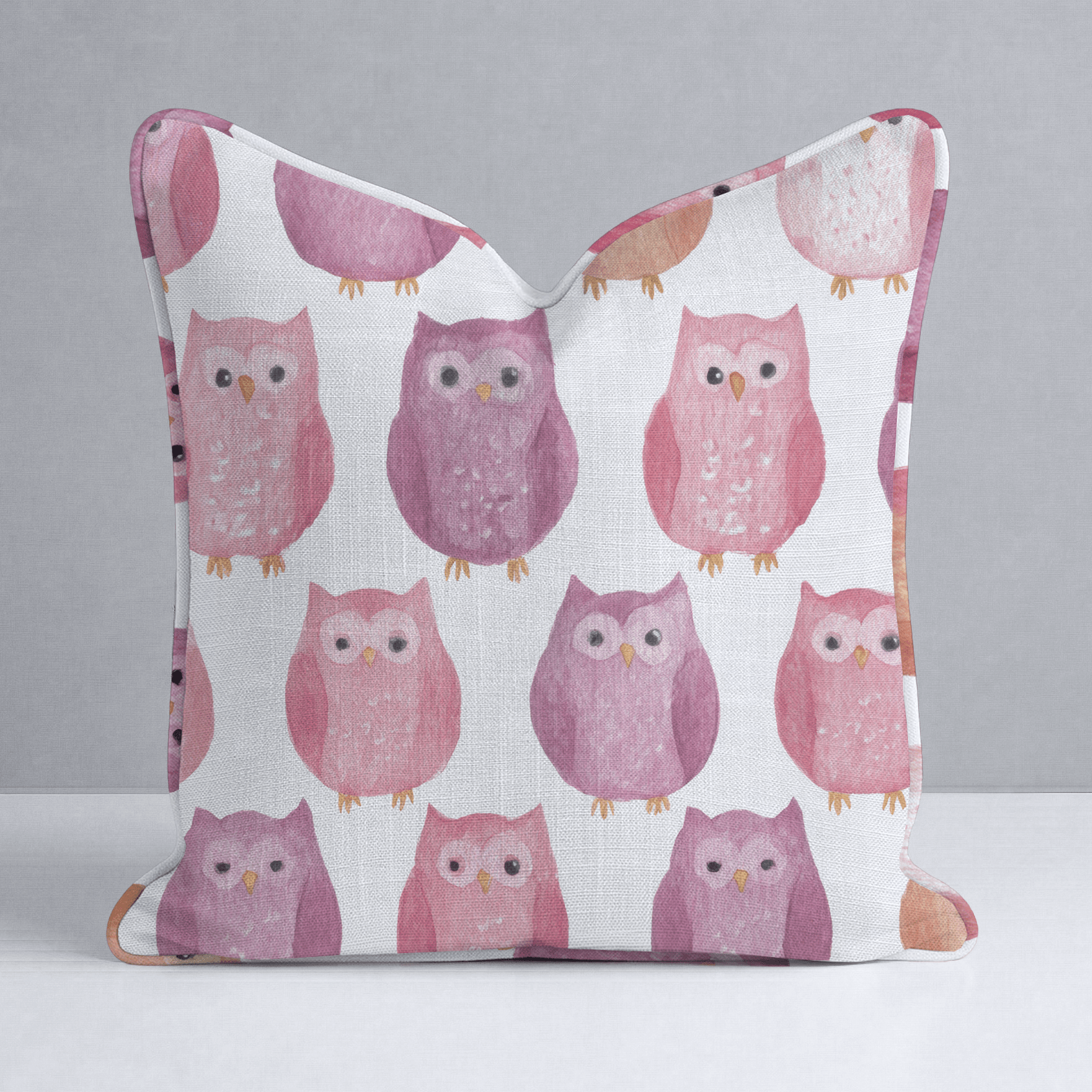 Blush Owls Throw Pillow - Lemon Park