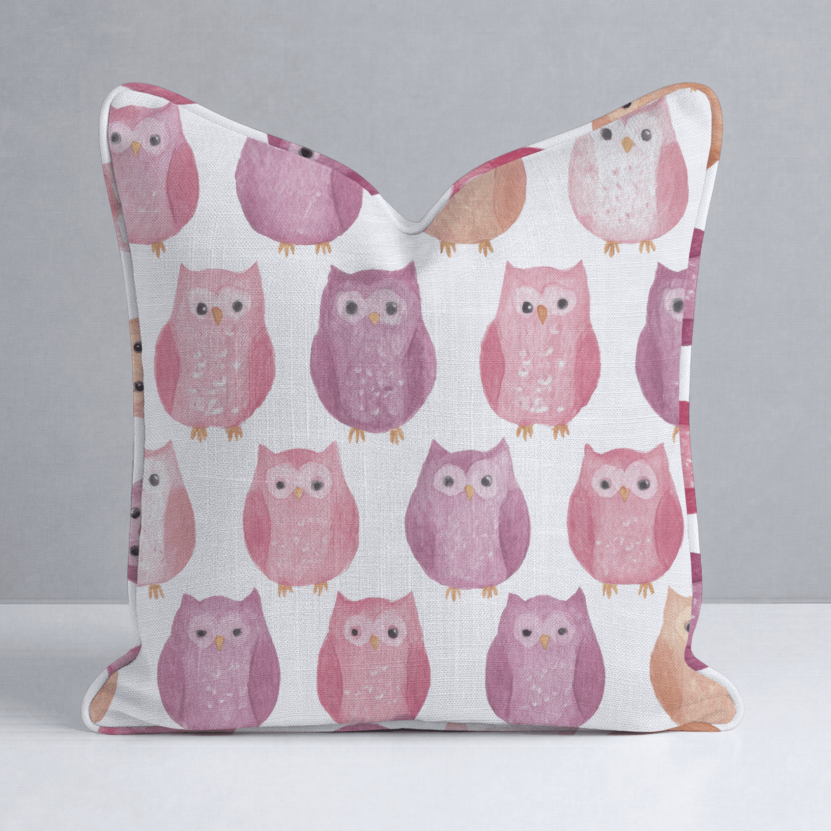 Blush Owls Throw Pillow - Lemon Park