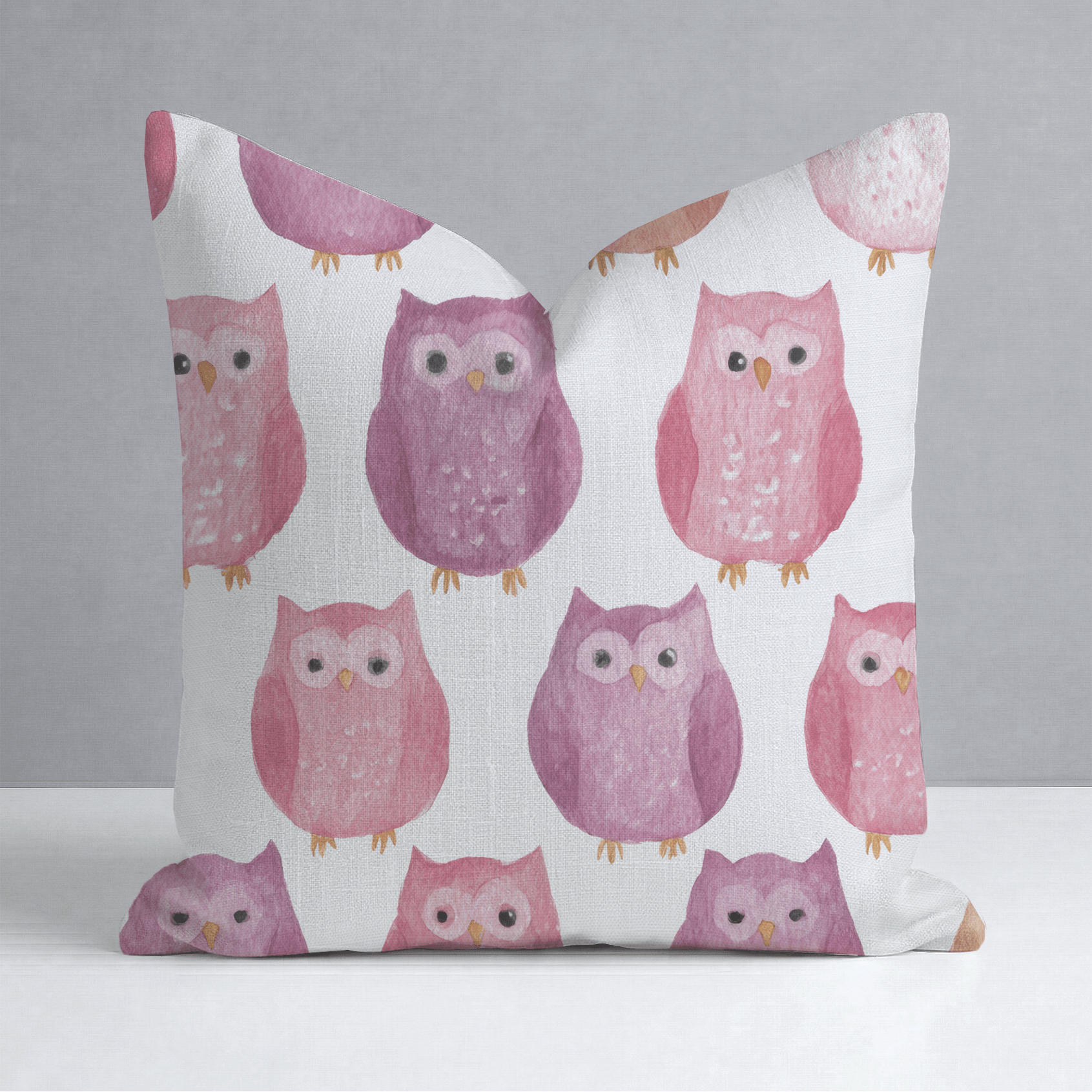 Blush Owls Throw Pillow - Lemon Park