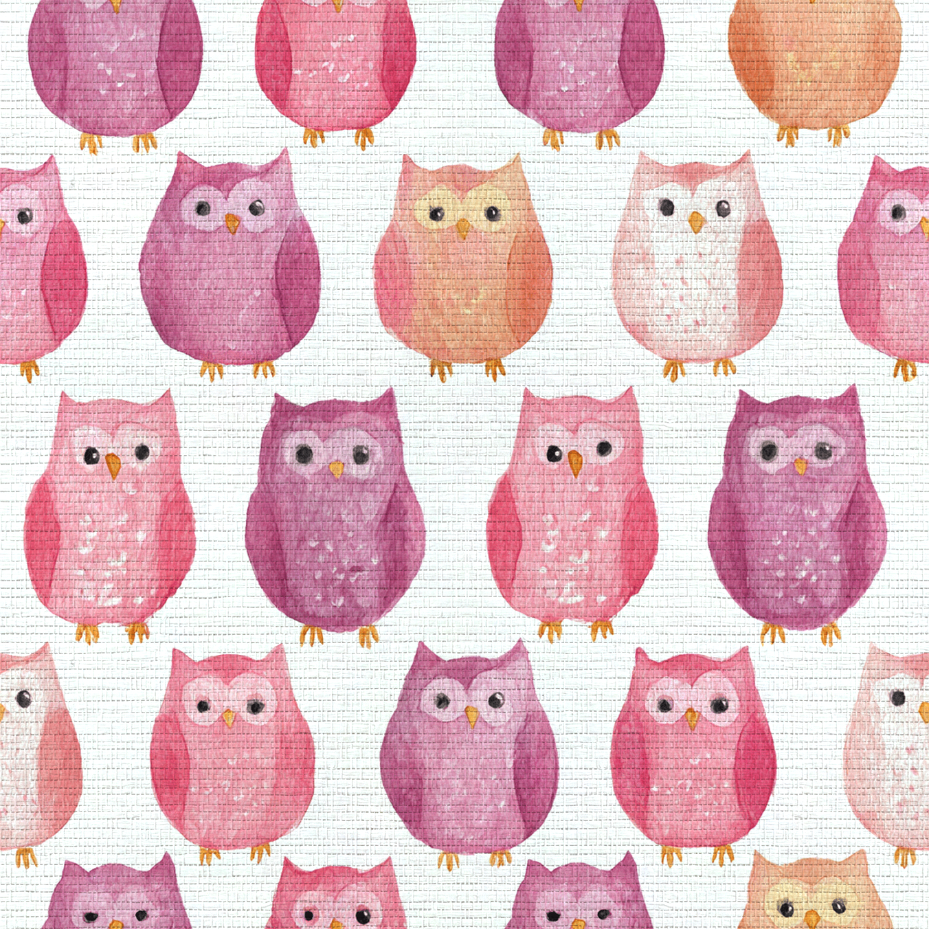Blush Owls Faux Grasscloth Wallpaper