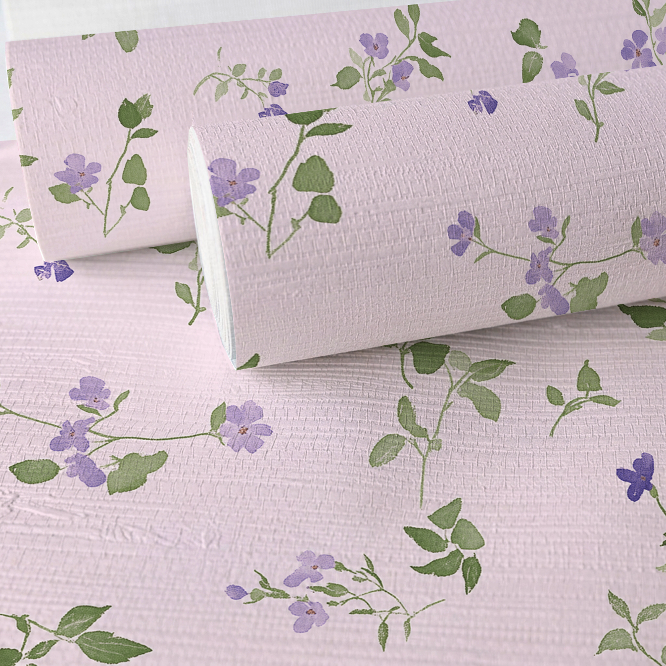 Blush Pansy Faux Grasscloth Wallpaper