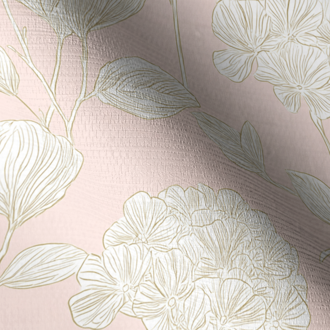 Blush Pink Faux Grasscloth Wallpaper