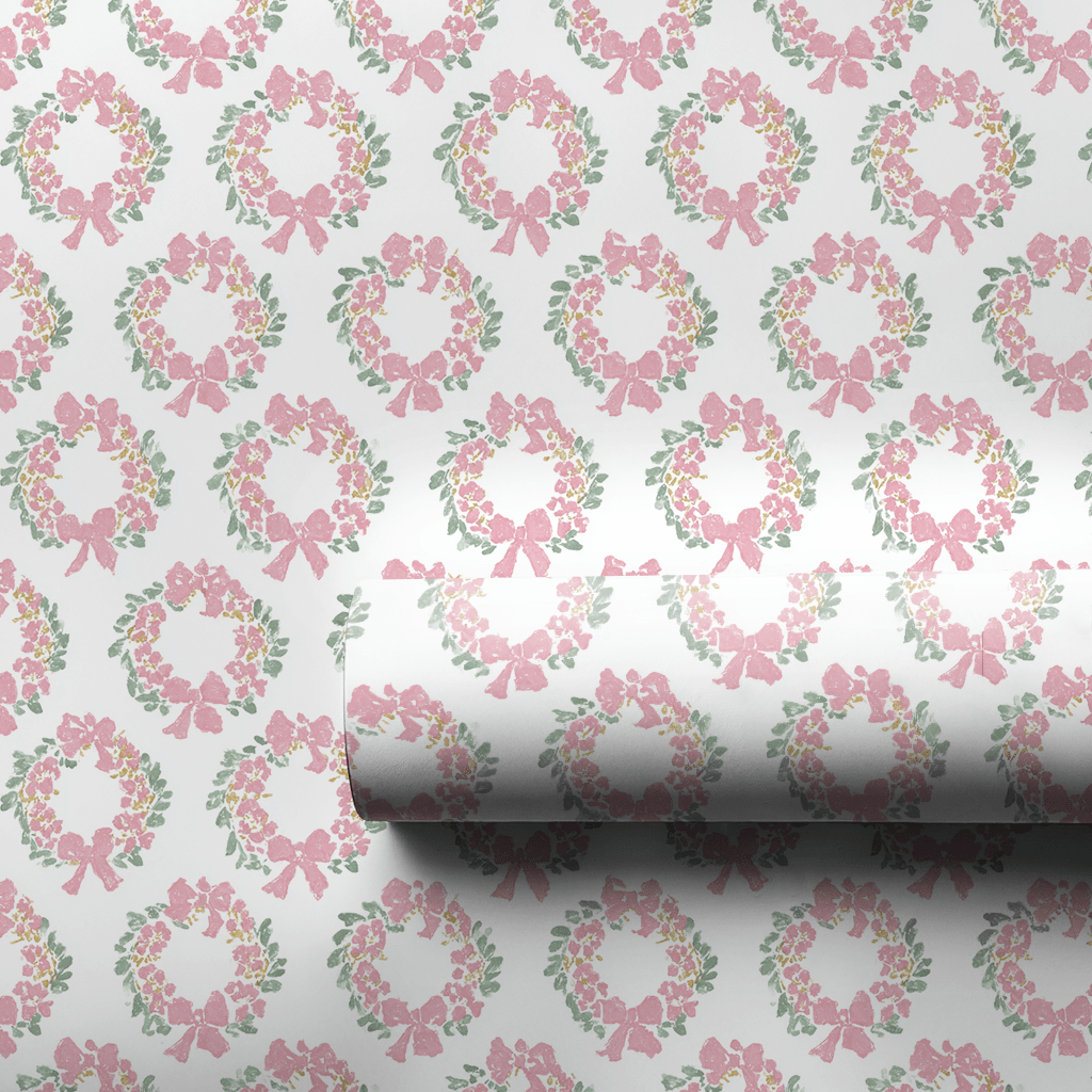 Blush Wreaths - Wrapping Paper - Lemon Park