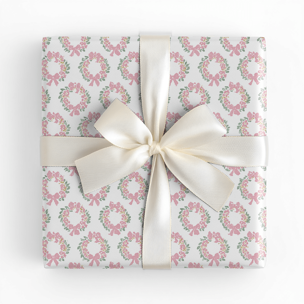 Blush Wreaths - Wrapping Paper - Lemon Park