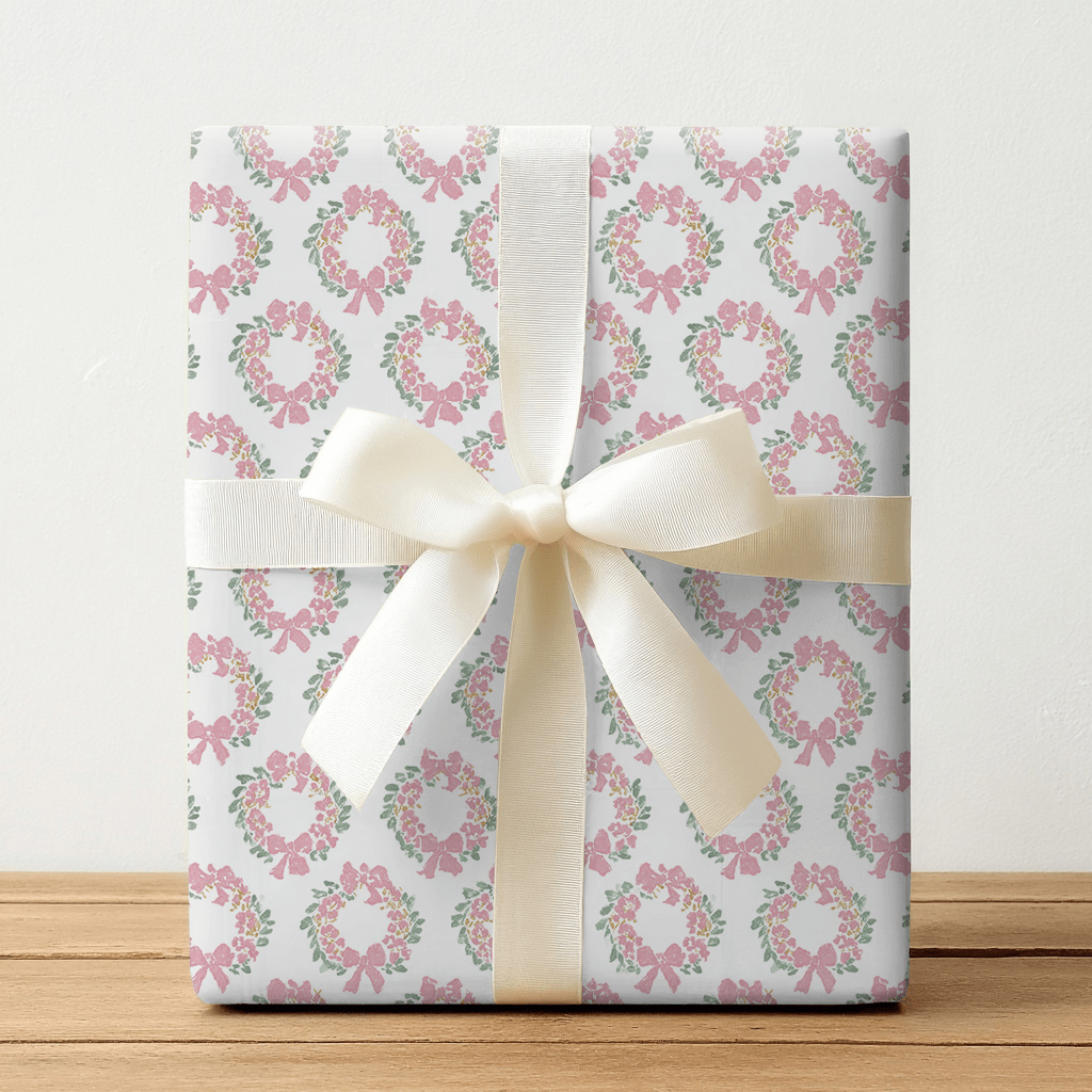 Blush Wreaths - Wrapping Paper - Lemon Park