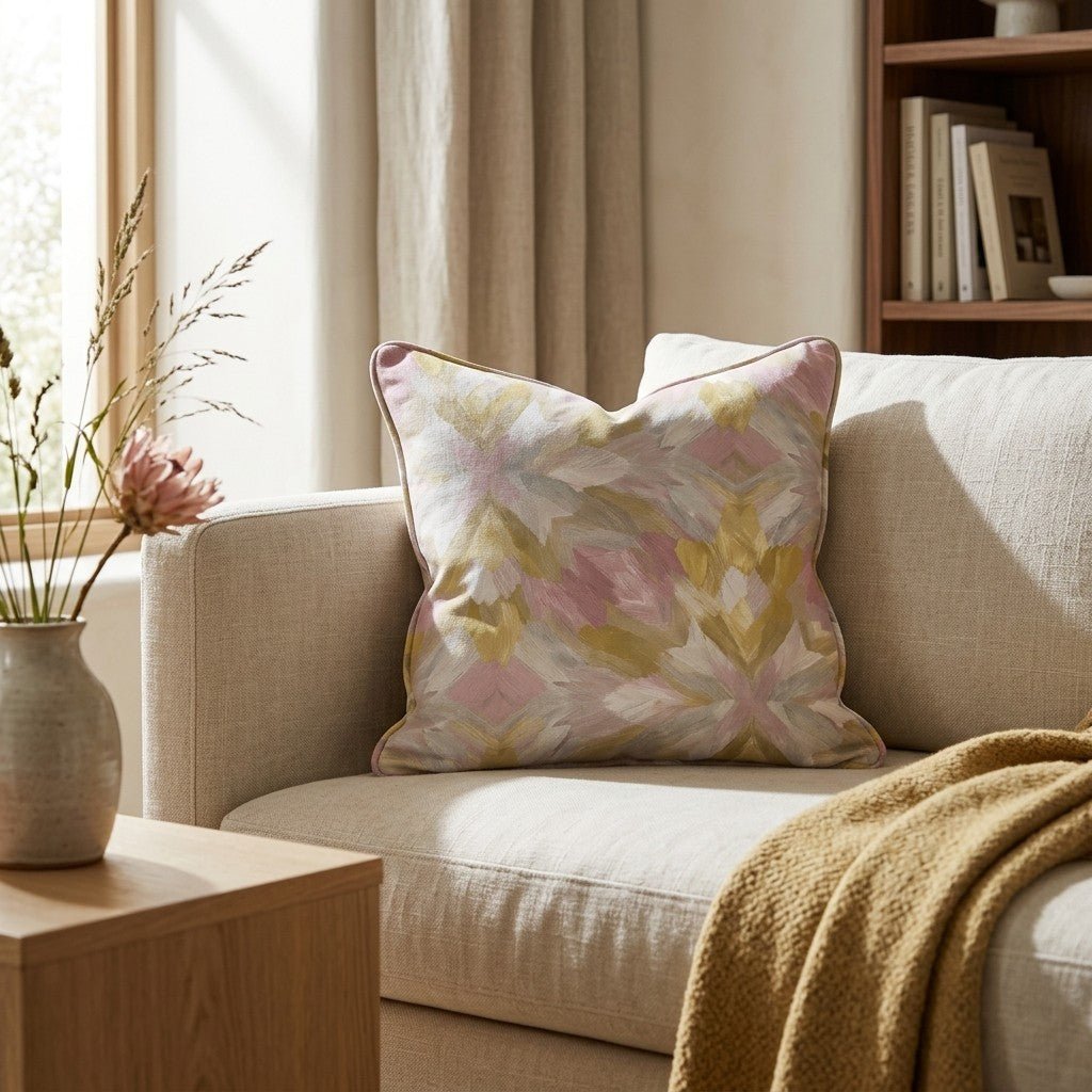 Blushed Mosaic Throw Pillow - Lemon Park