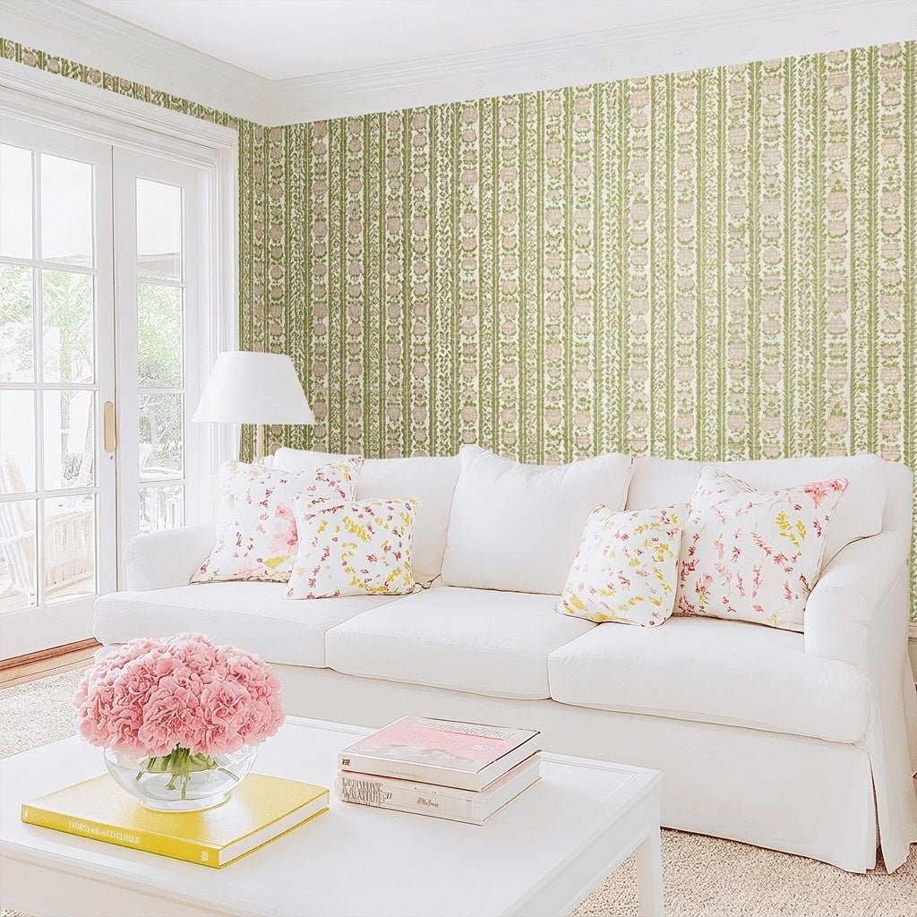 Blushfield Faux Grasscloth Wallpaper - Lemon Park